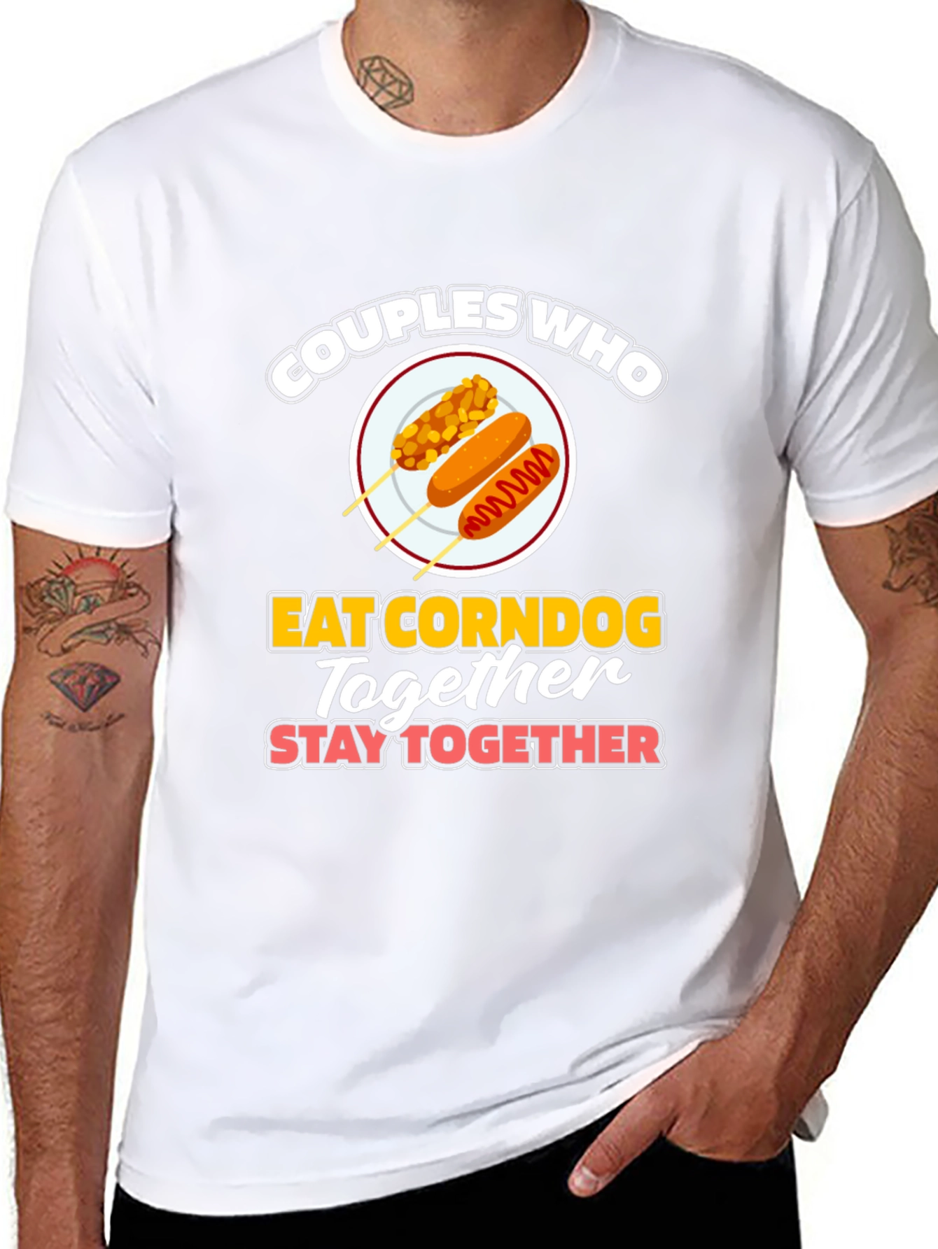 Black Couples Who Eat Corndog Together T-Shirt view 8