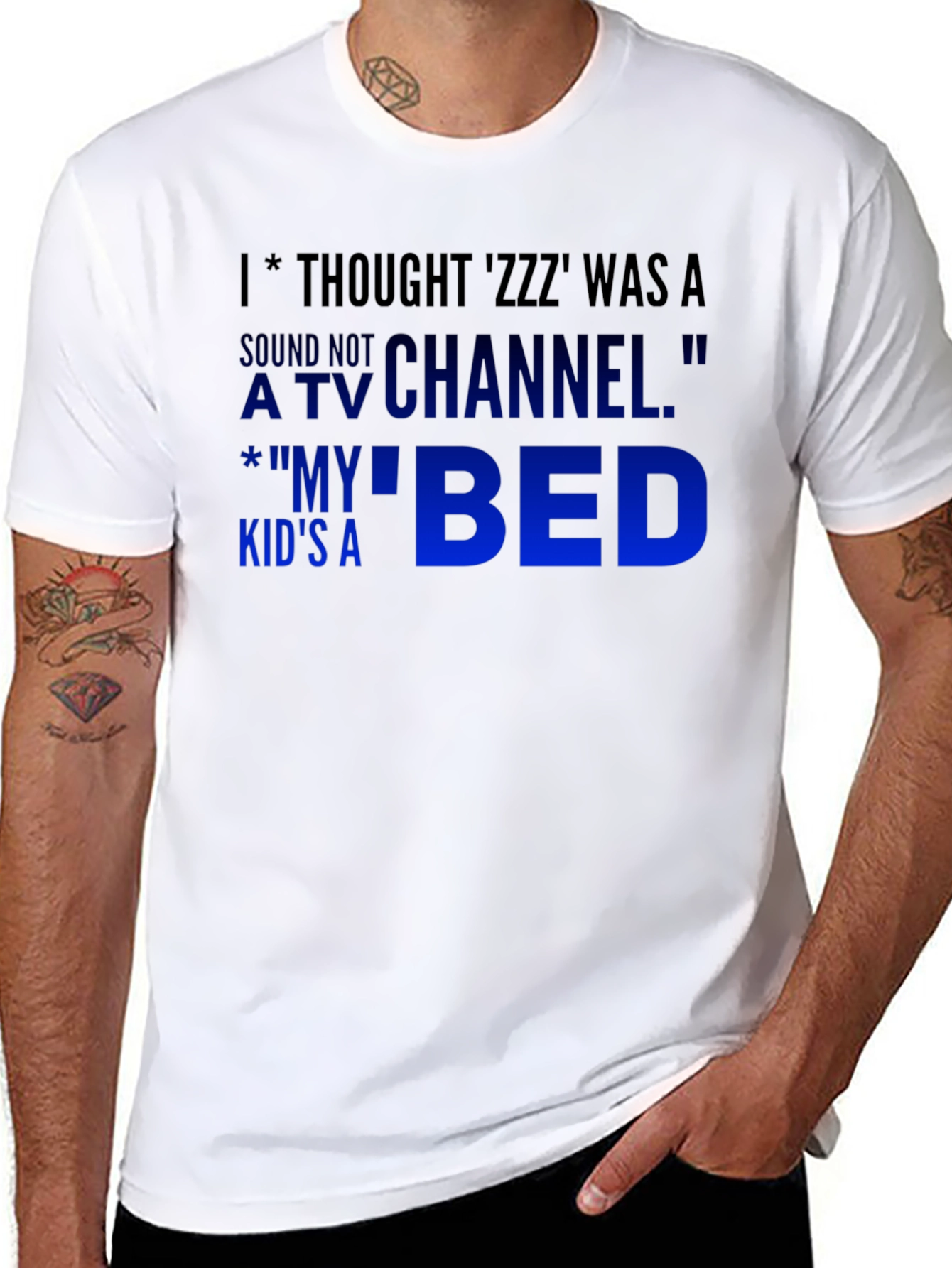 Black Funny 'ZZZ' Thought T-Shirt view 8