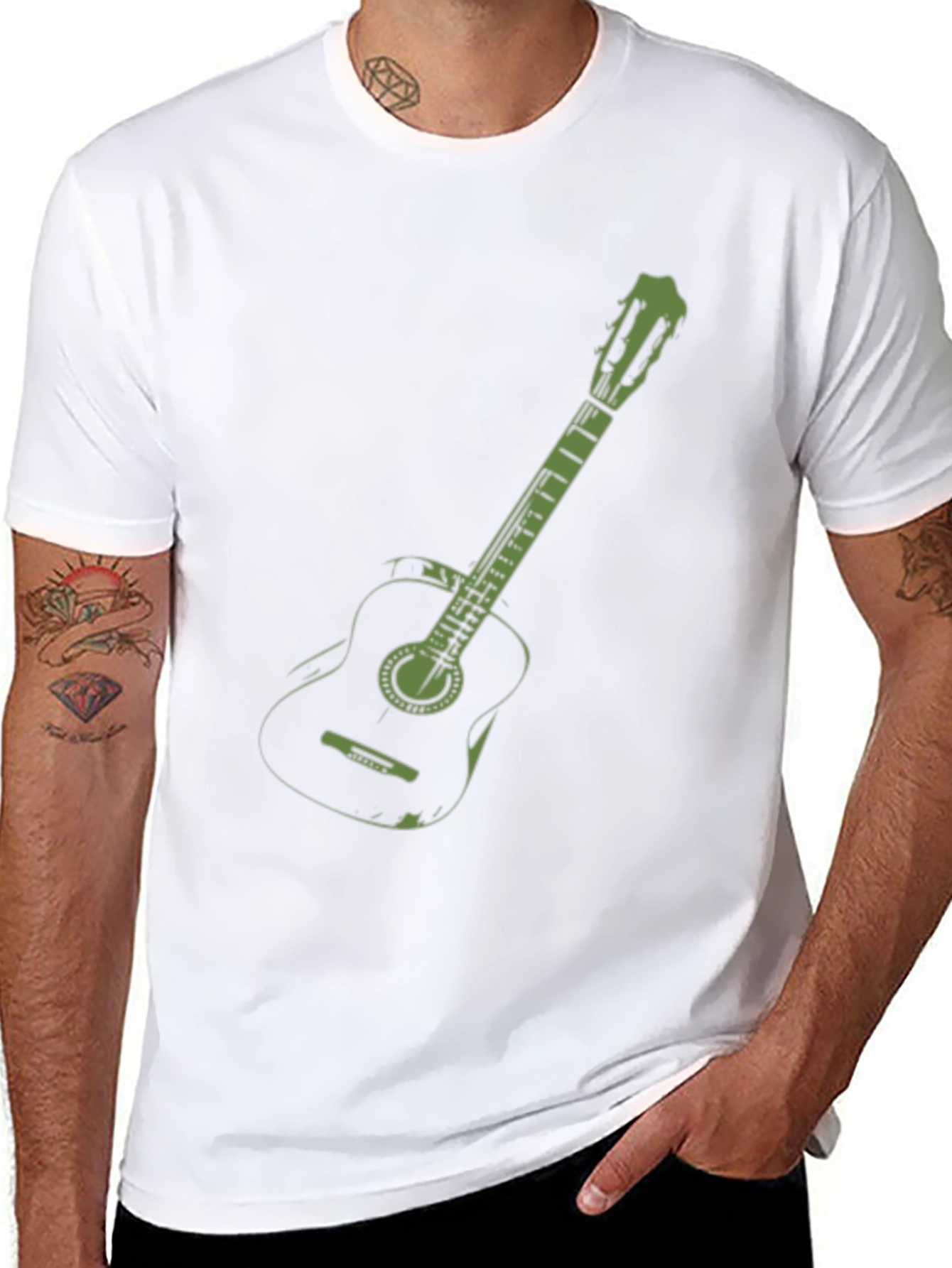 Black Guitar Graphic T-Shirt - Black view 8
