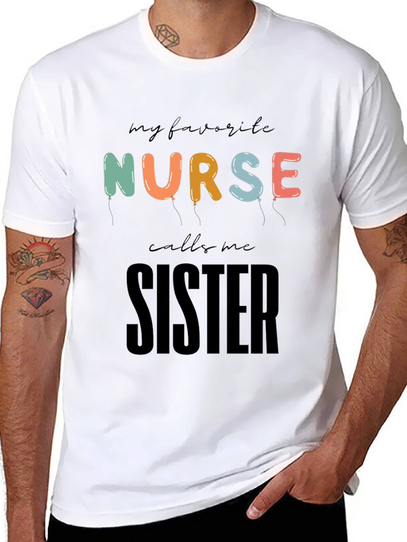 Black My Favorite Nurse Calls Me Sister T-Shirt view 8