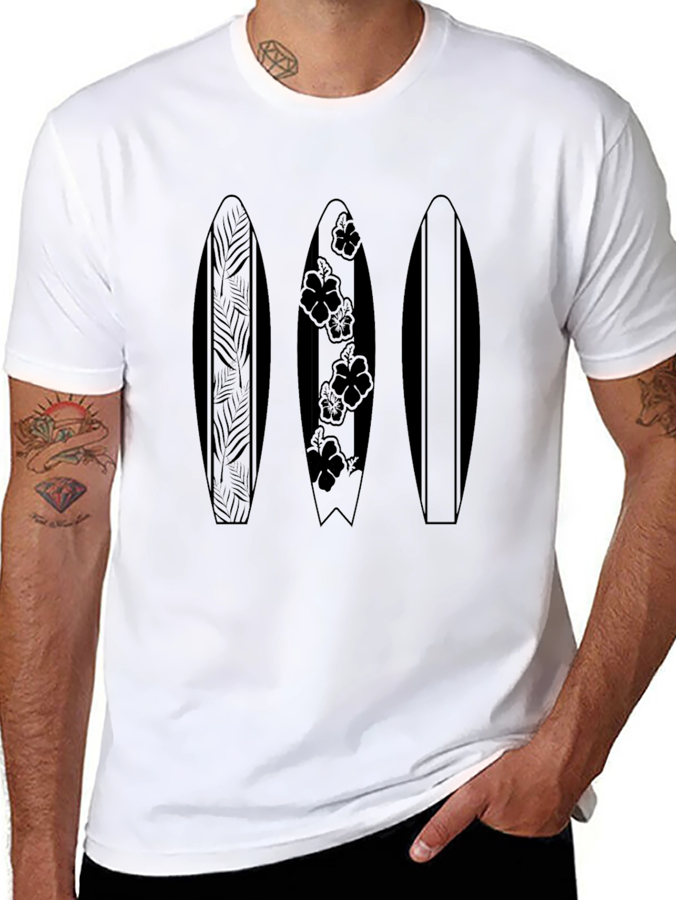 Surfboard Trio Graphic Tee - Black - 8