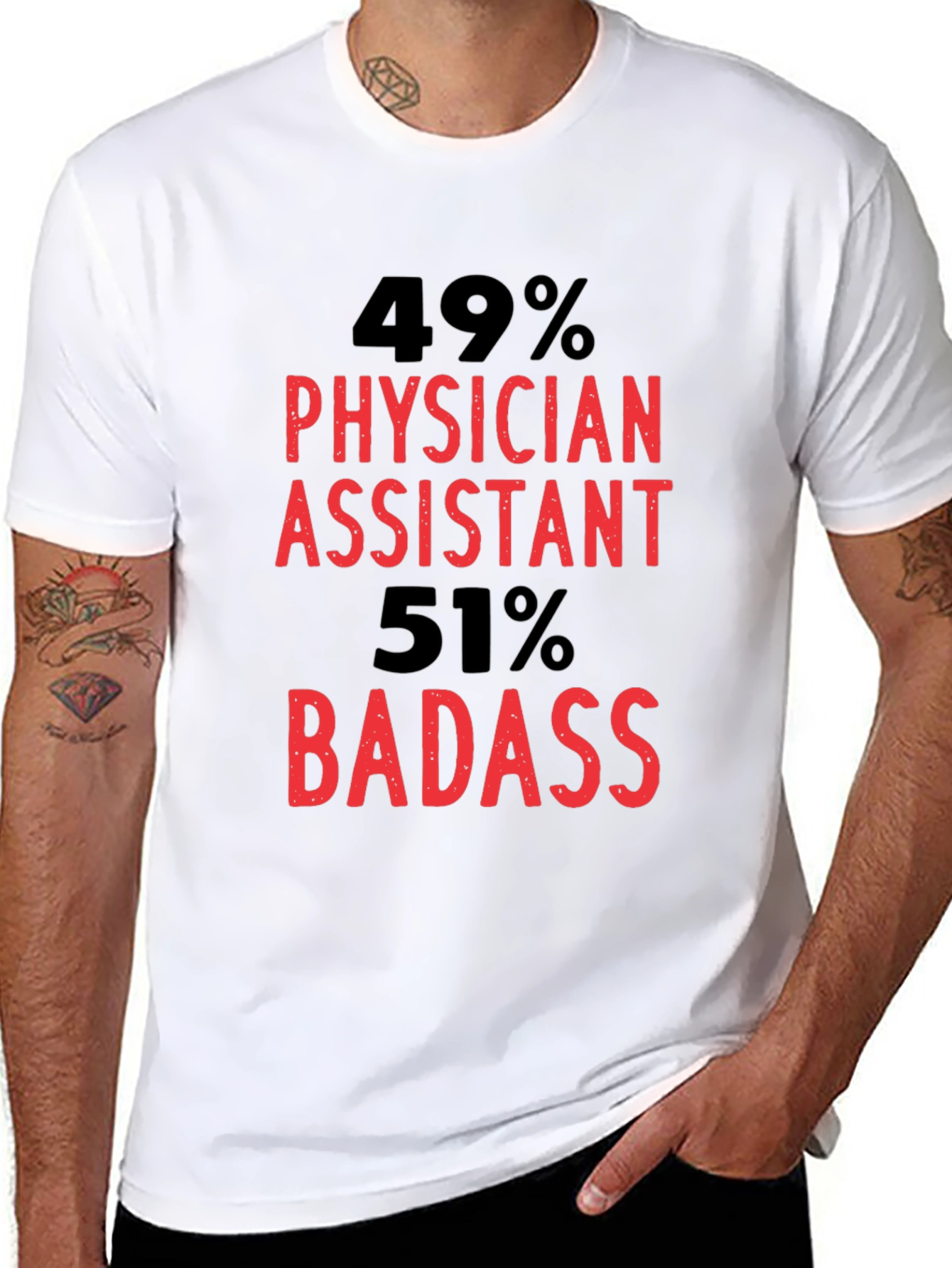 Black Physician Assistant Badass Graphic T-Shirt view 8