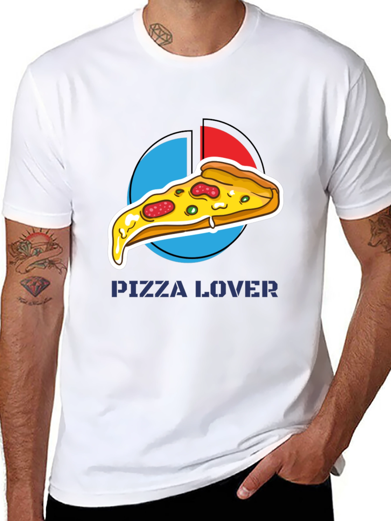 Black Pizza Lover Graphic Tee - Casual Comfort view 8