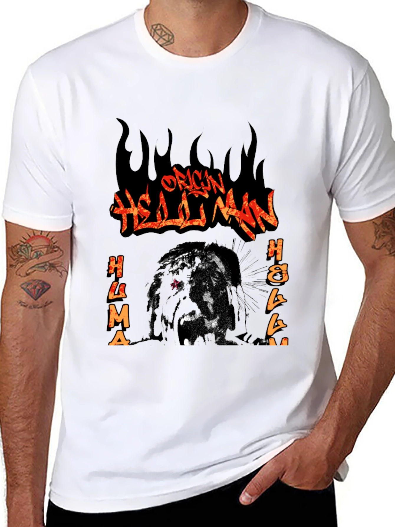 Black Origin Hellman T-Shirt - Black Graphic Tee view 8