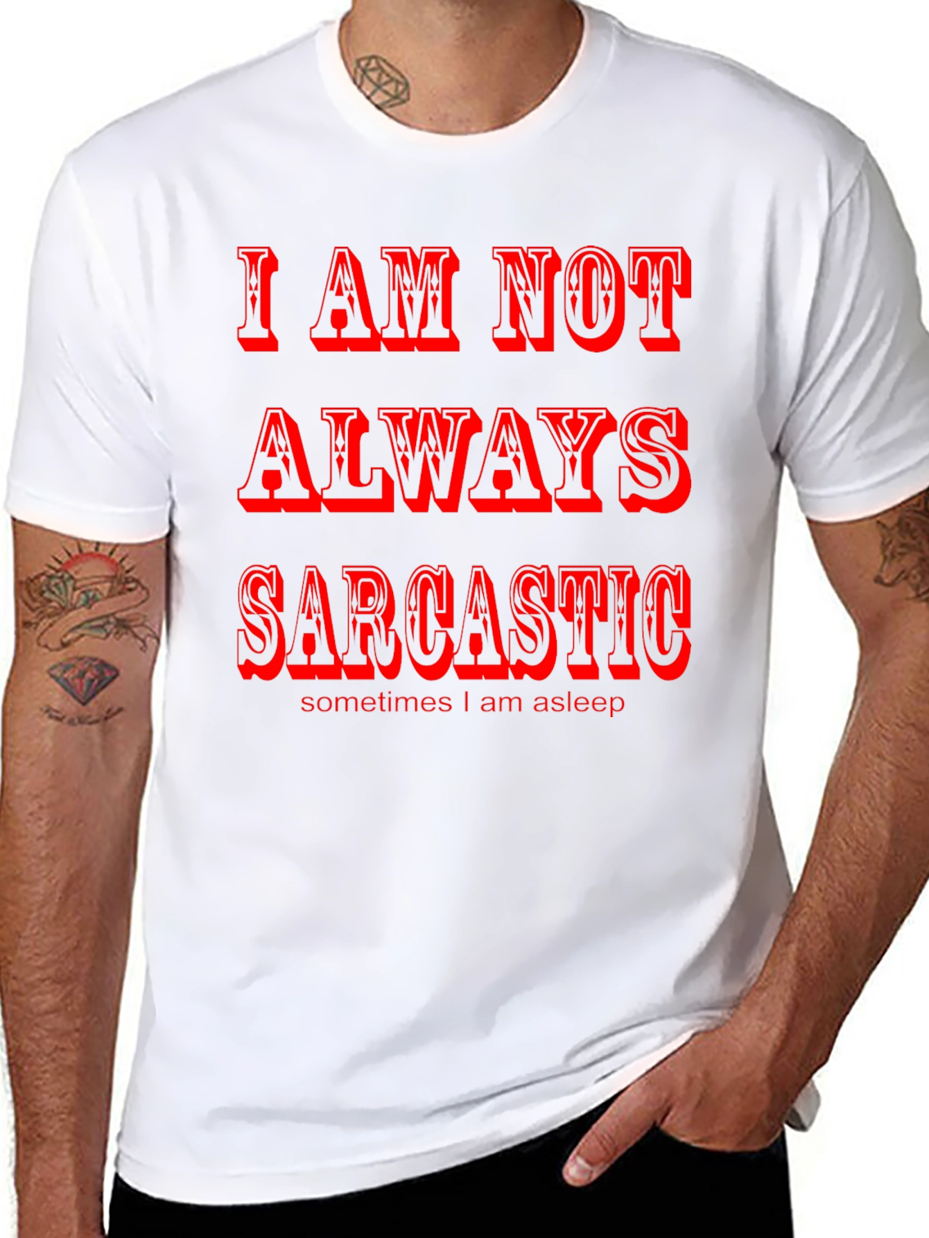 Black Sarcastic Humor Graphic Tee - Black view 8