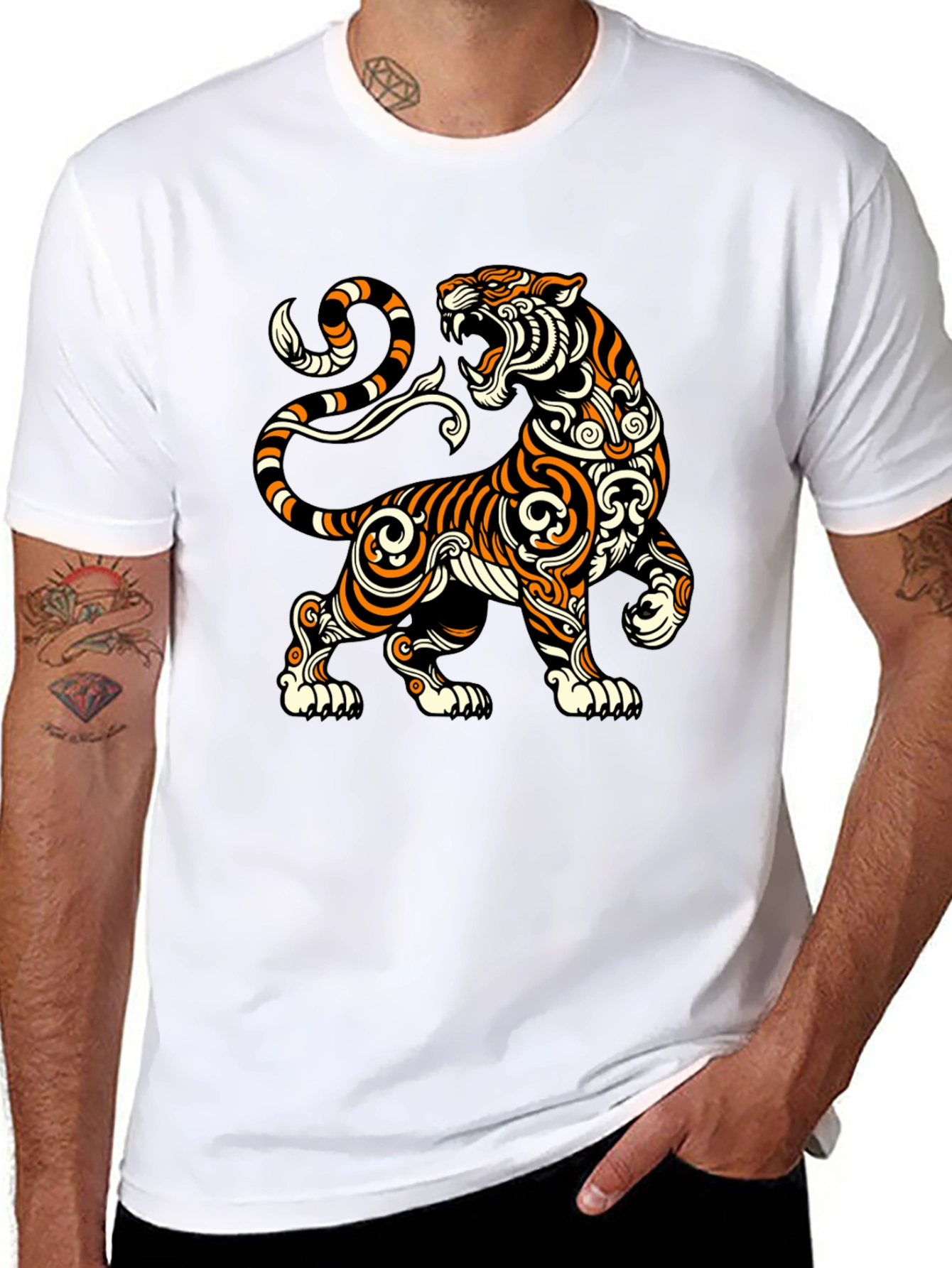 Black Tiger Graphic T-Shirt - Black view 8