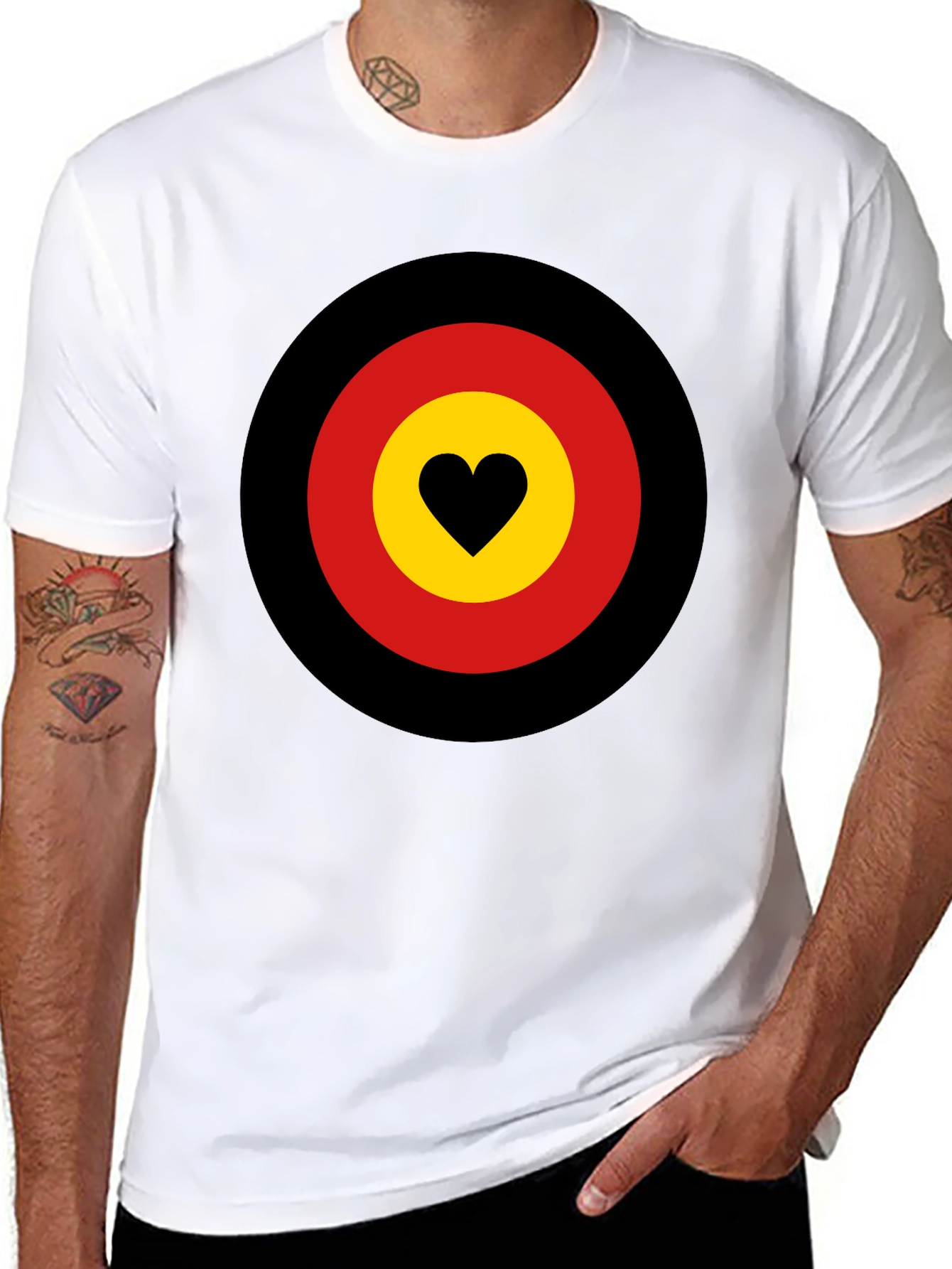 Black Heart Target Graphic Tee - Black view 8