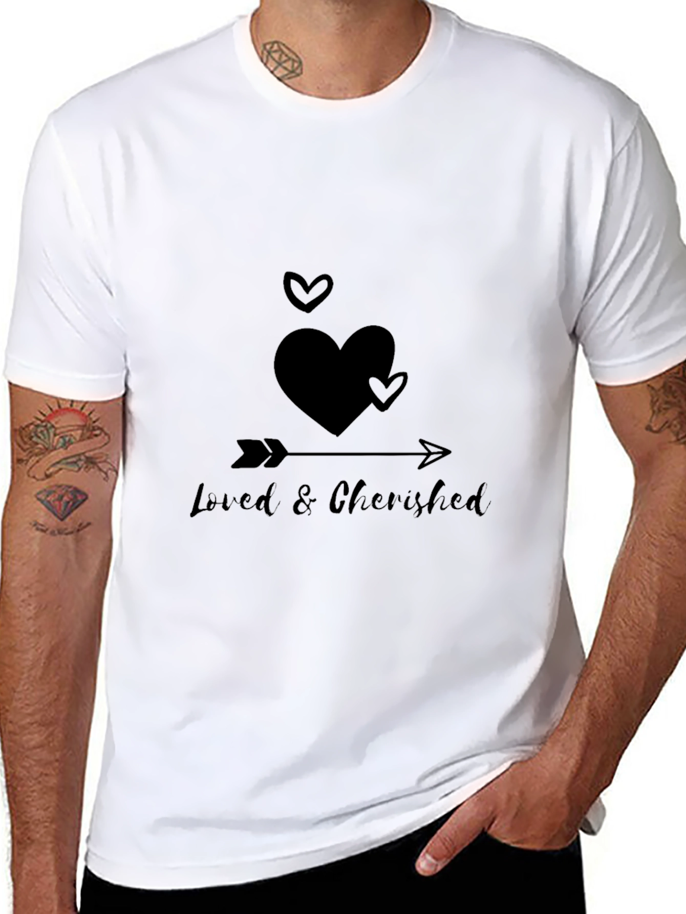 Black Loved & Cherished Black Graphic Tee view 8