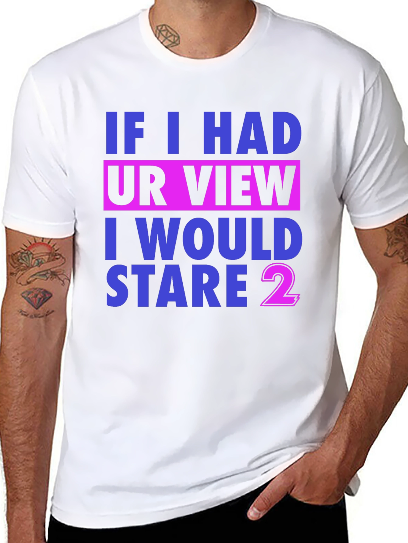 Black Funny Stare Graphic T-Shirt view 8