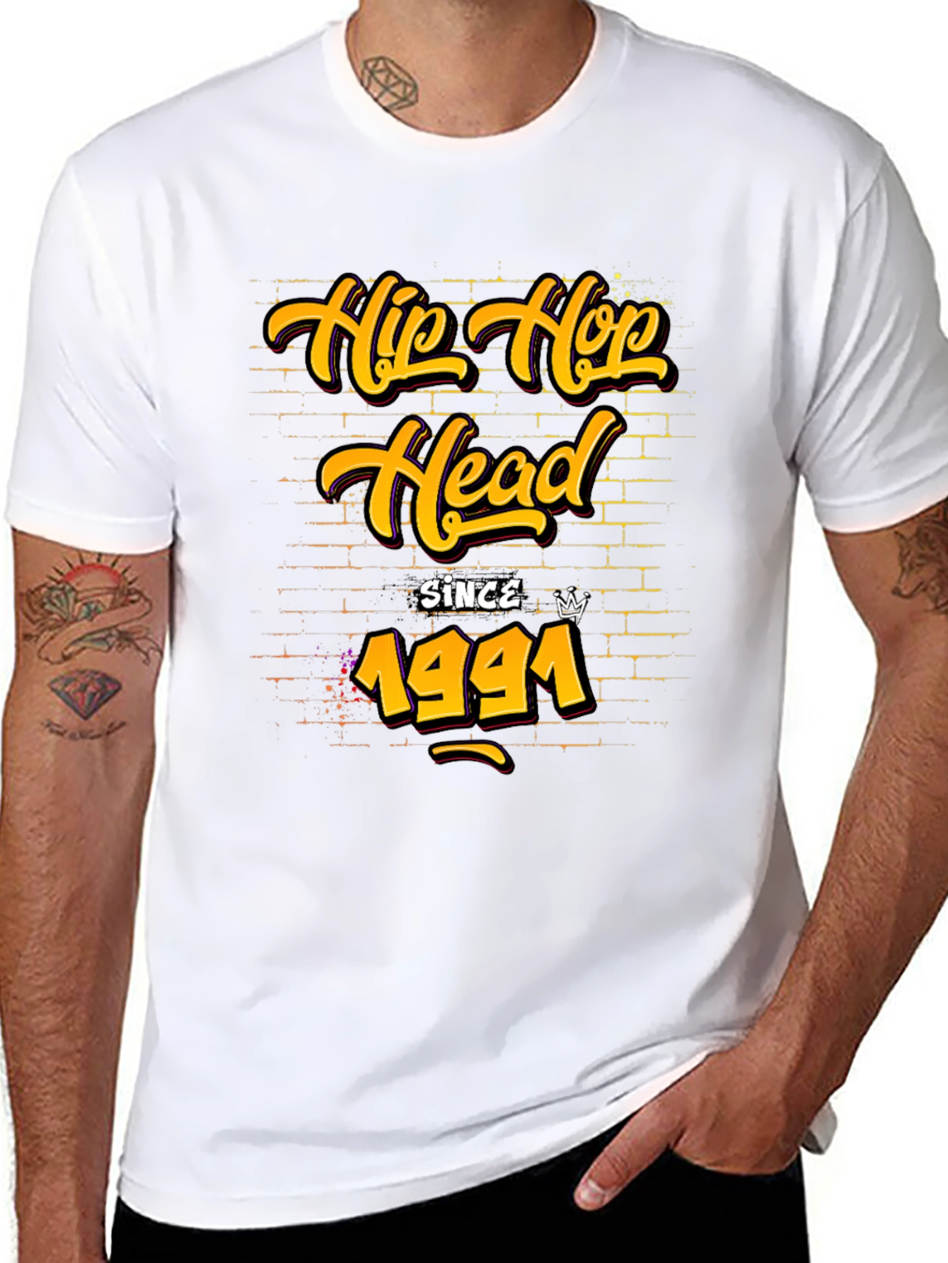Black Hip Hop Head Since 1994 Graphic T-Shirt view 8