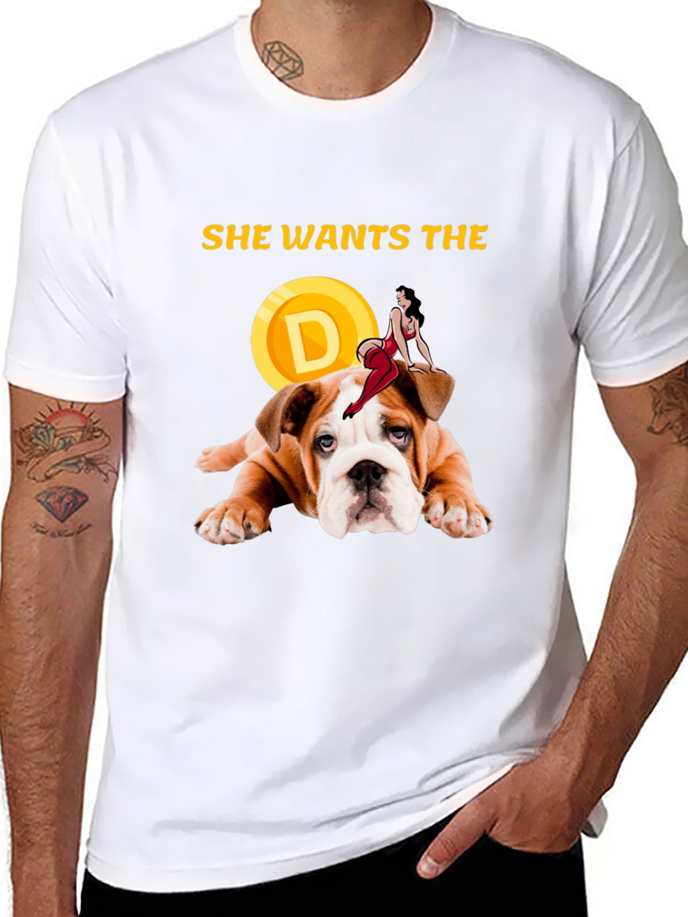 Black She Wants the D Bulldog Graphic Tee view 8
