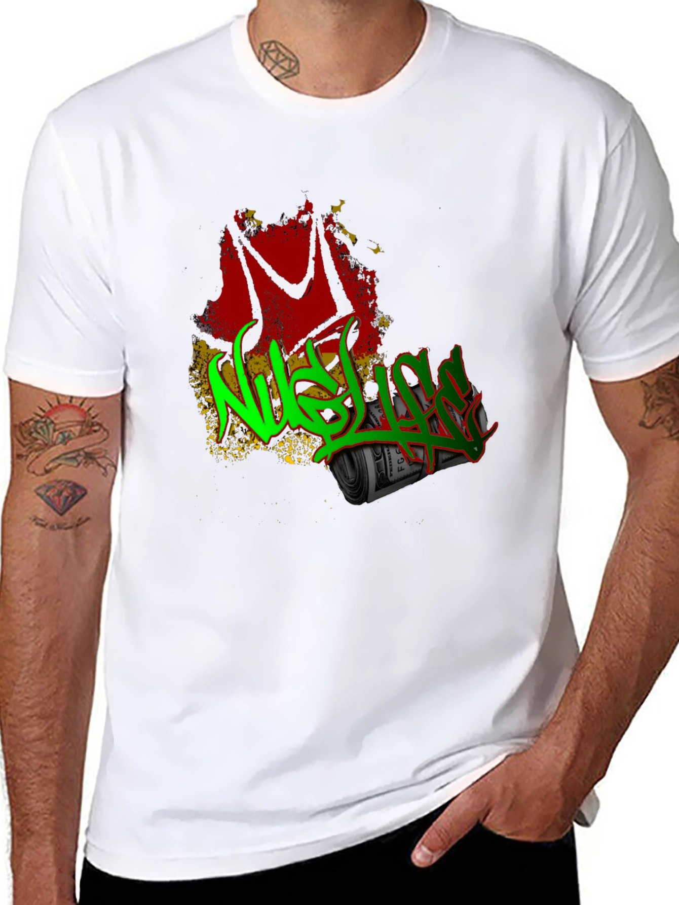 Black Graffiti Graphic Black T-Shirt view 8