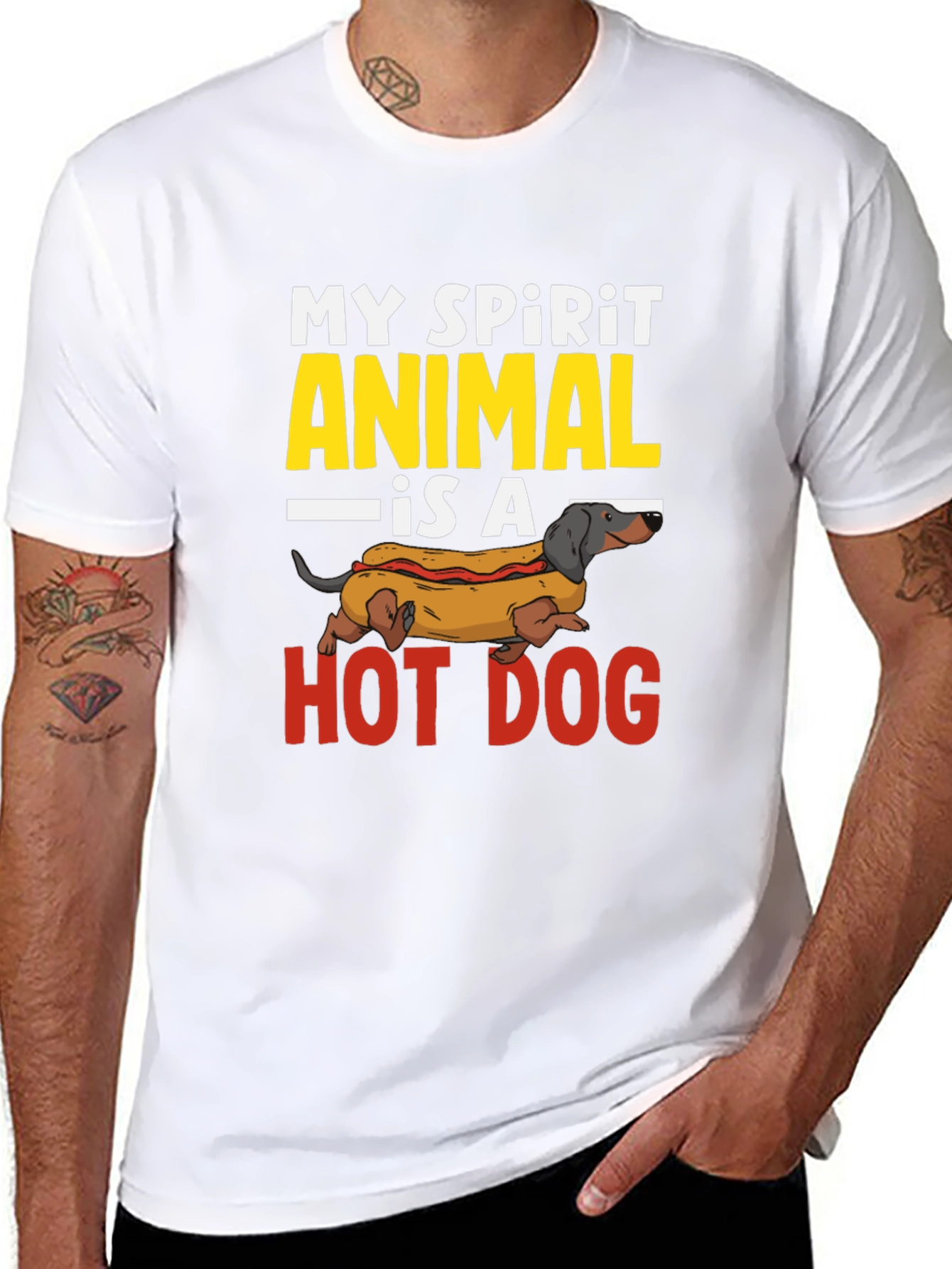 Black My Spirit Animal Hot Dog T-Shirt view 8