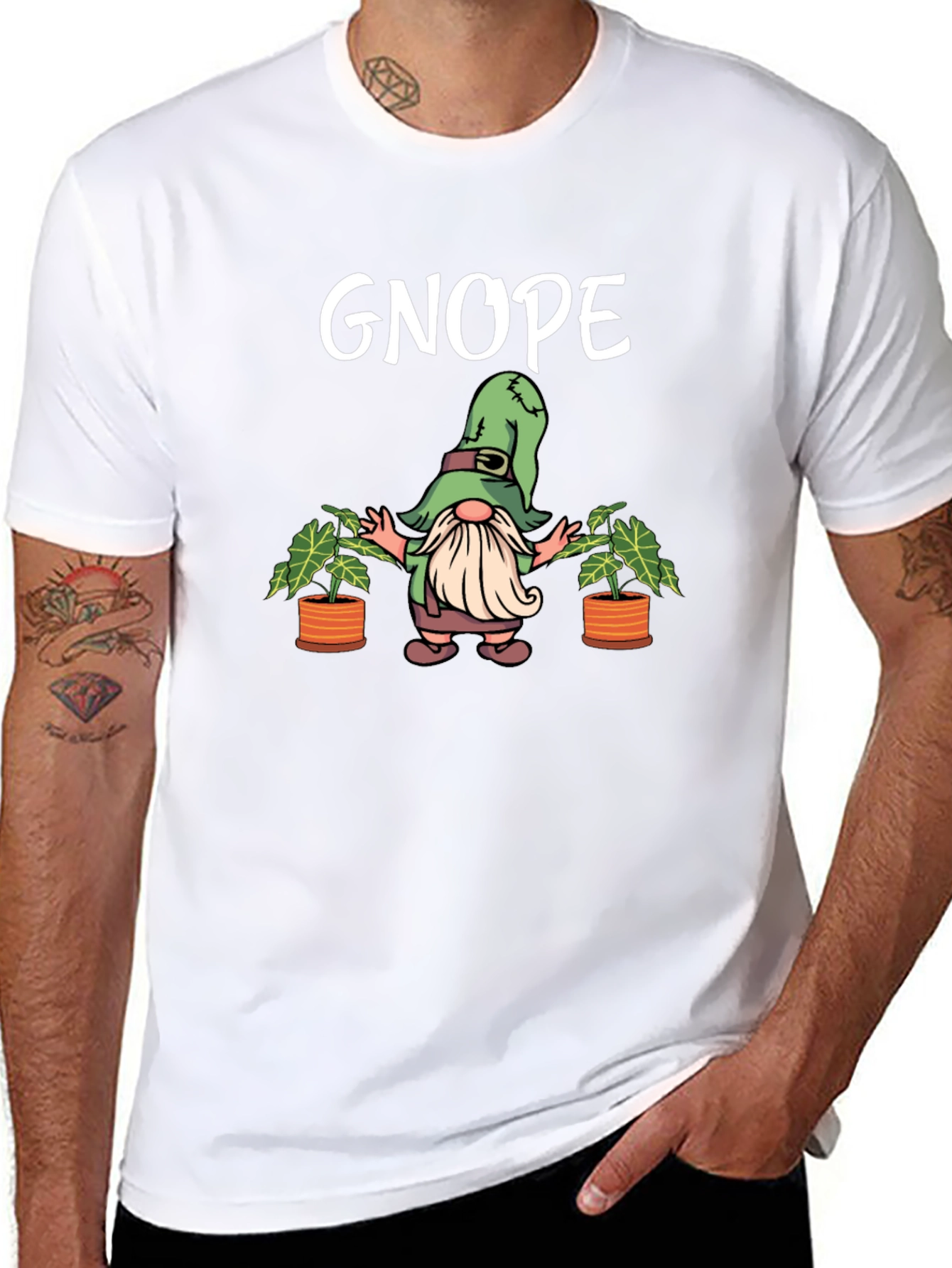Black Gnope Black T-Shirt - Funny Garden Gnome Graphic Tee view 8