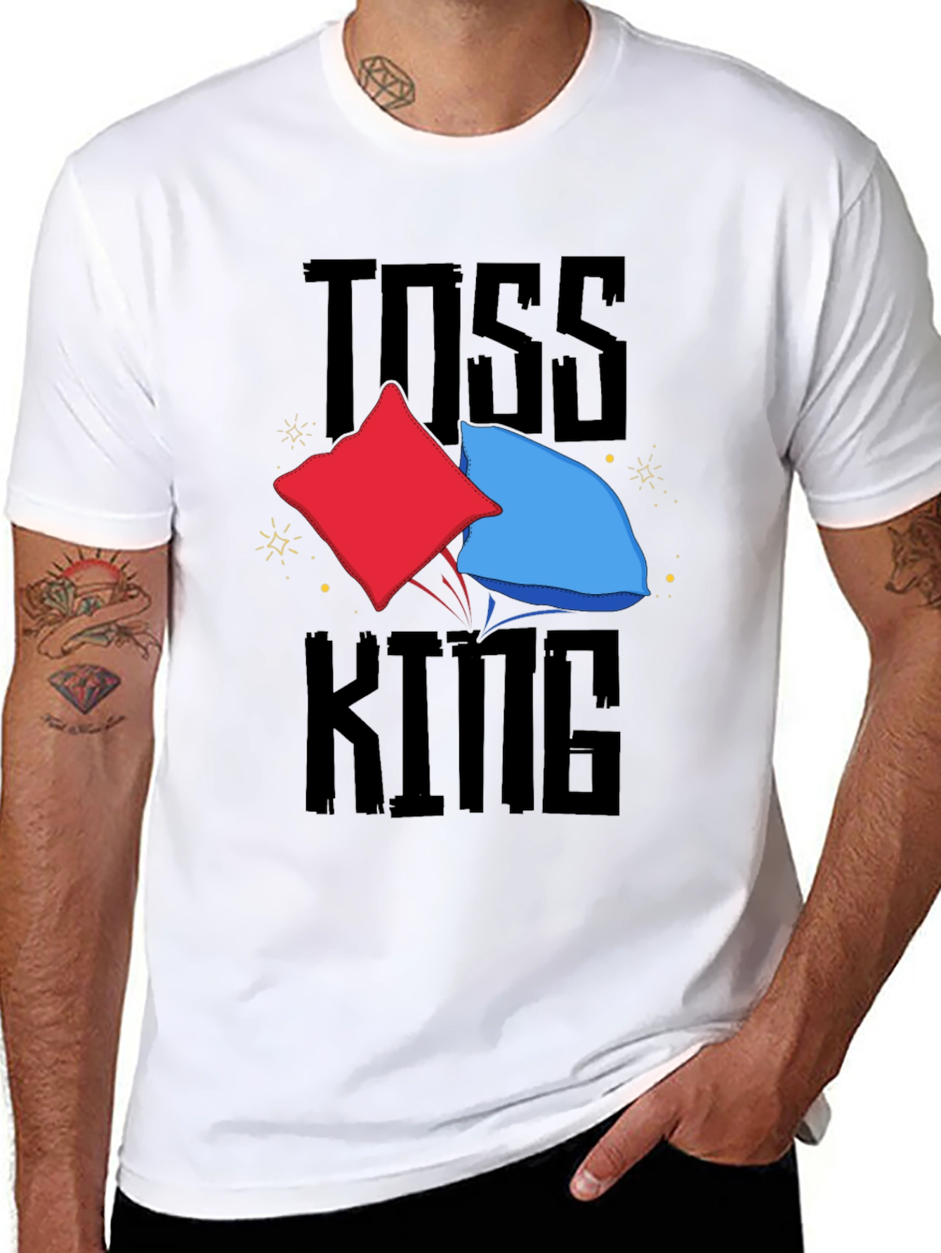 Black Toss King T-Shirt - Cornhole Fan Apparel view 8