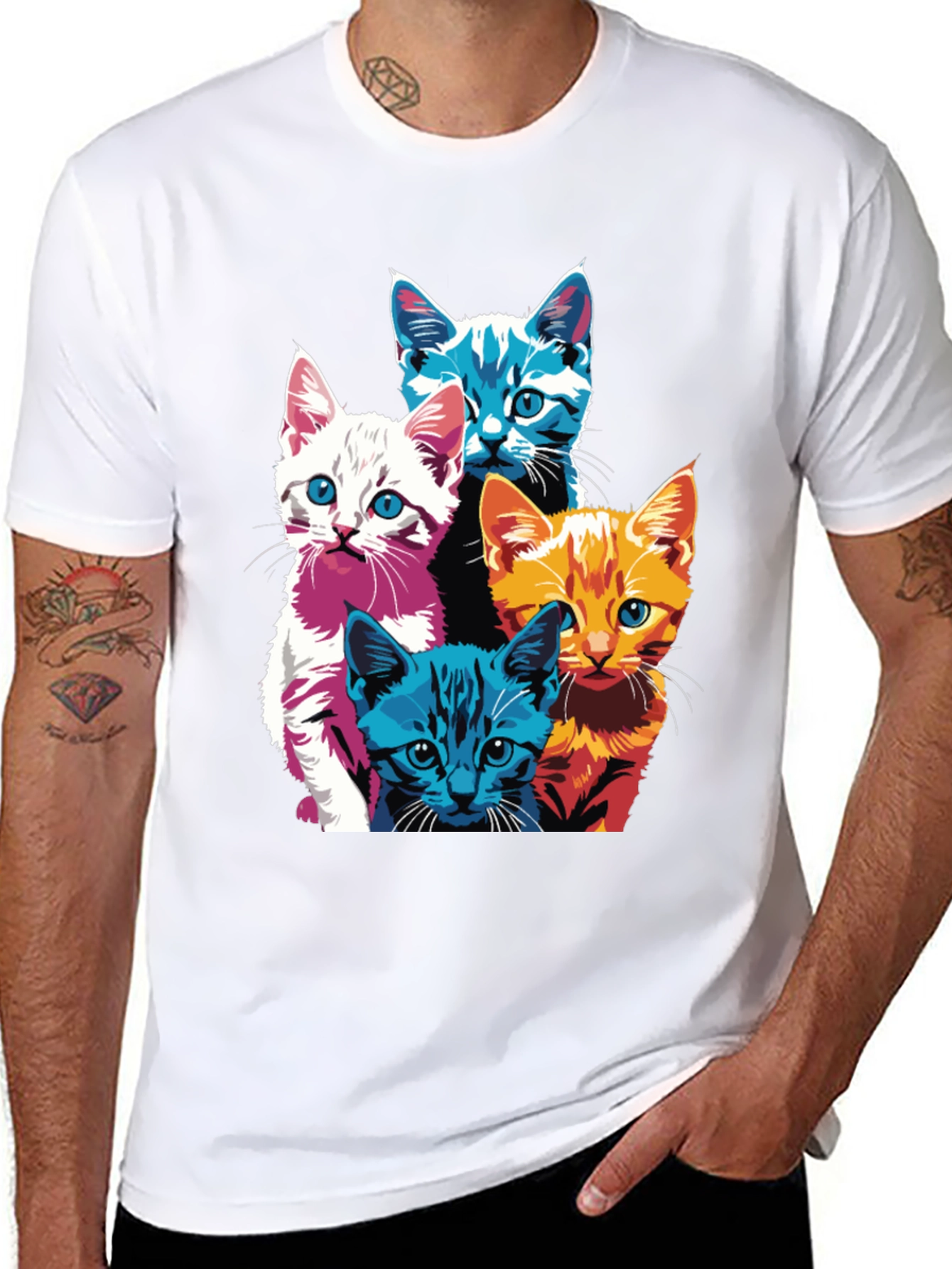 Black Cool Cats Graphic Tee - Black view 8