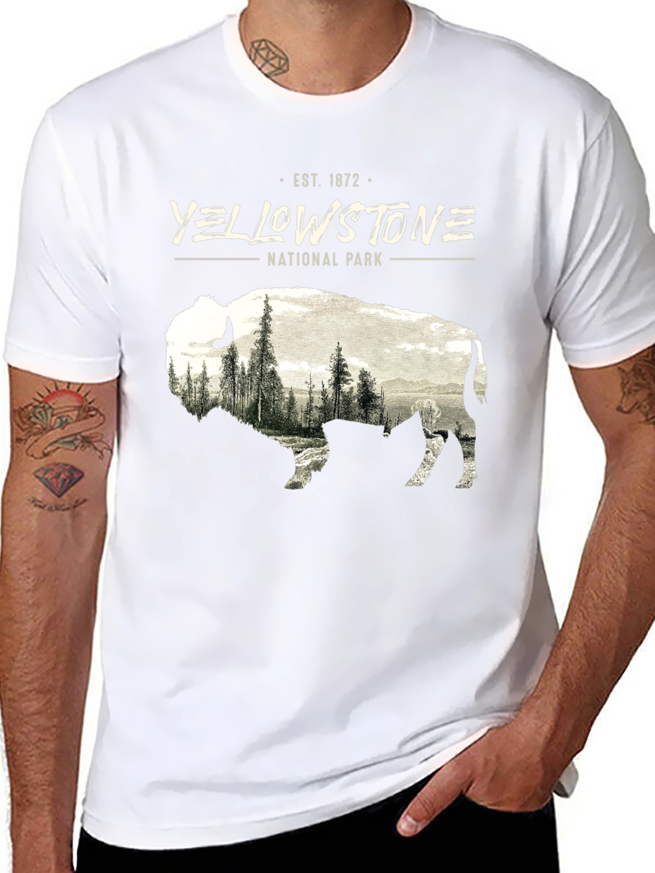 Yellowstone National Park Bison Graphic Tee - Est. 1872 - 8