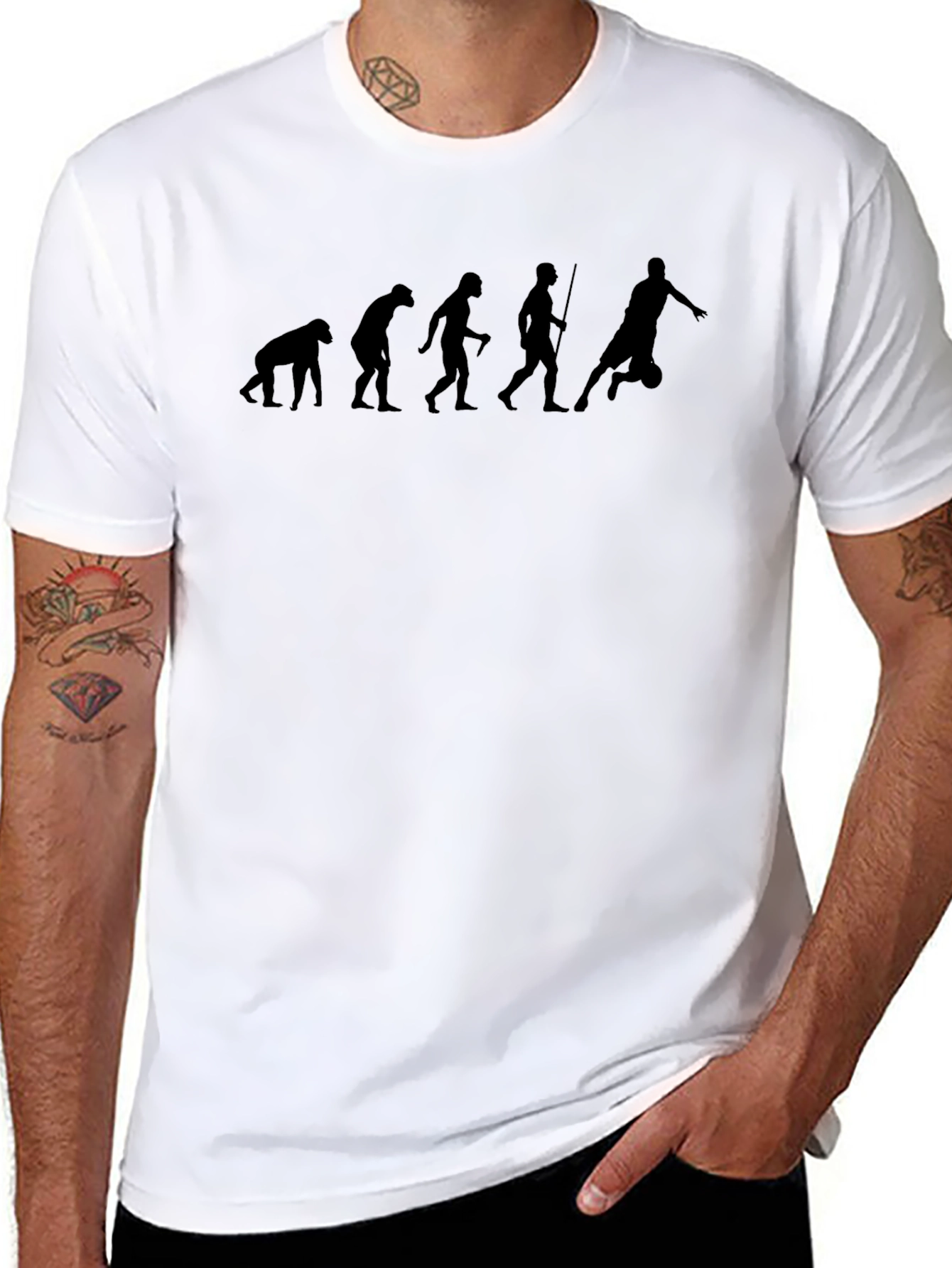 Black Evolution of the Football Fan T-Shirt - Black view 8