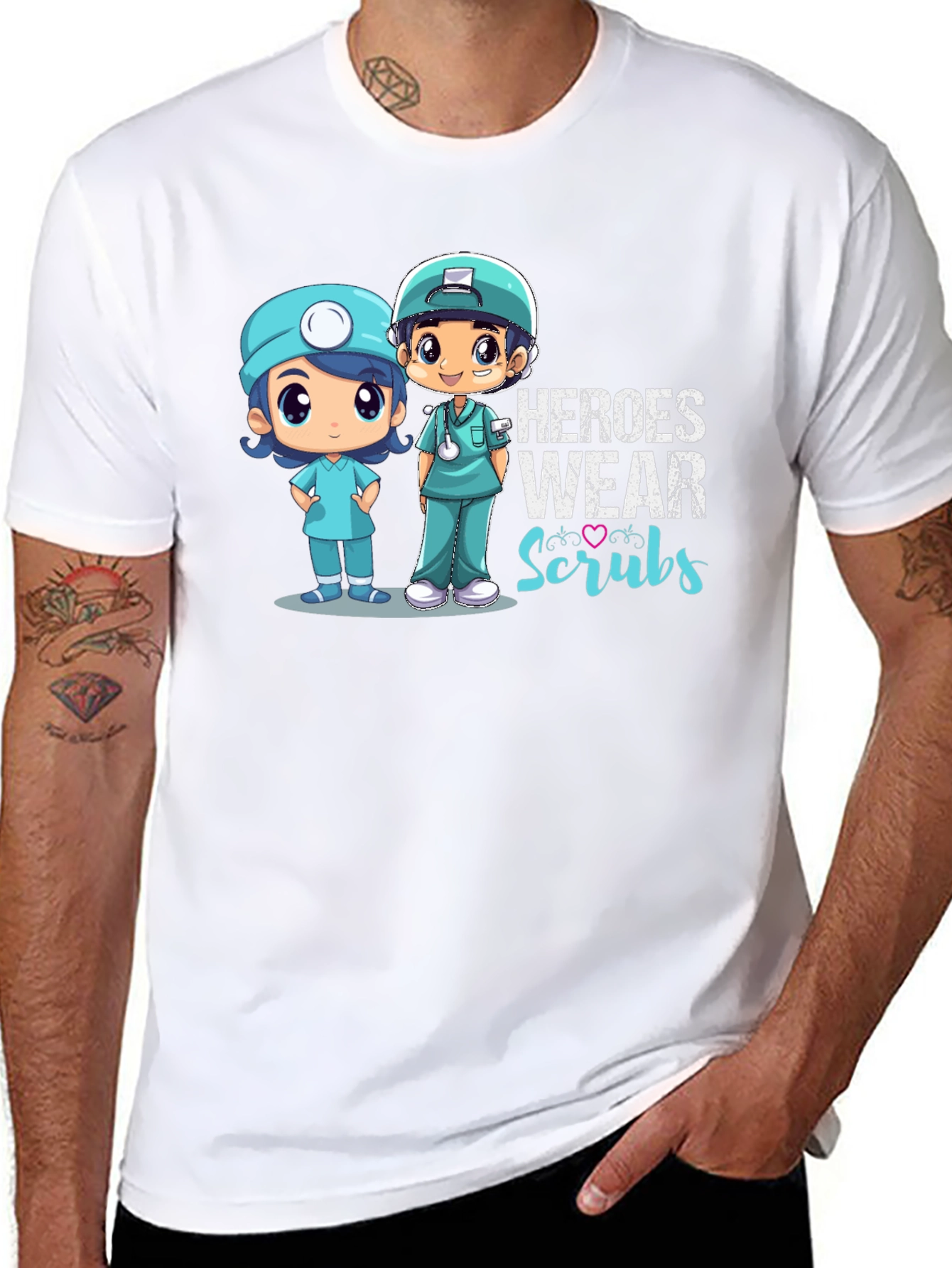 Black Heroes Wear Scrubs T-Shirt view 8