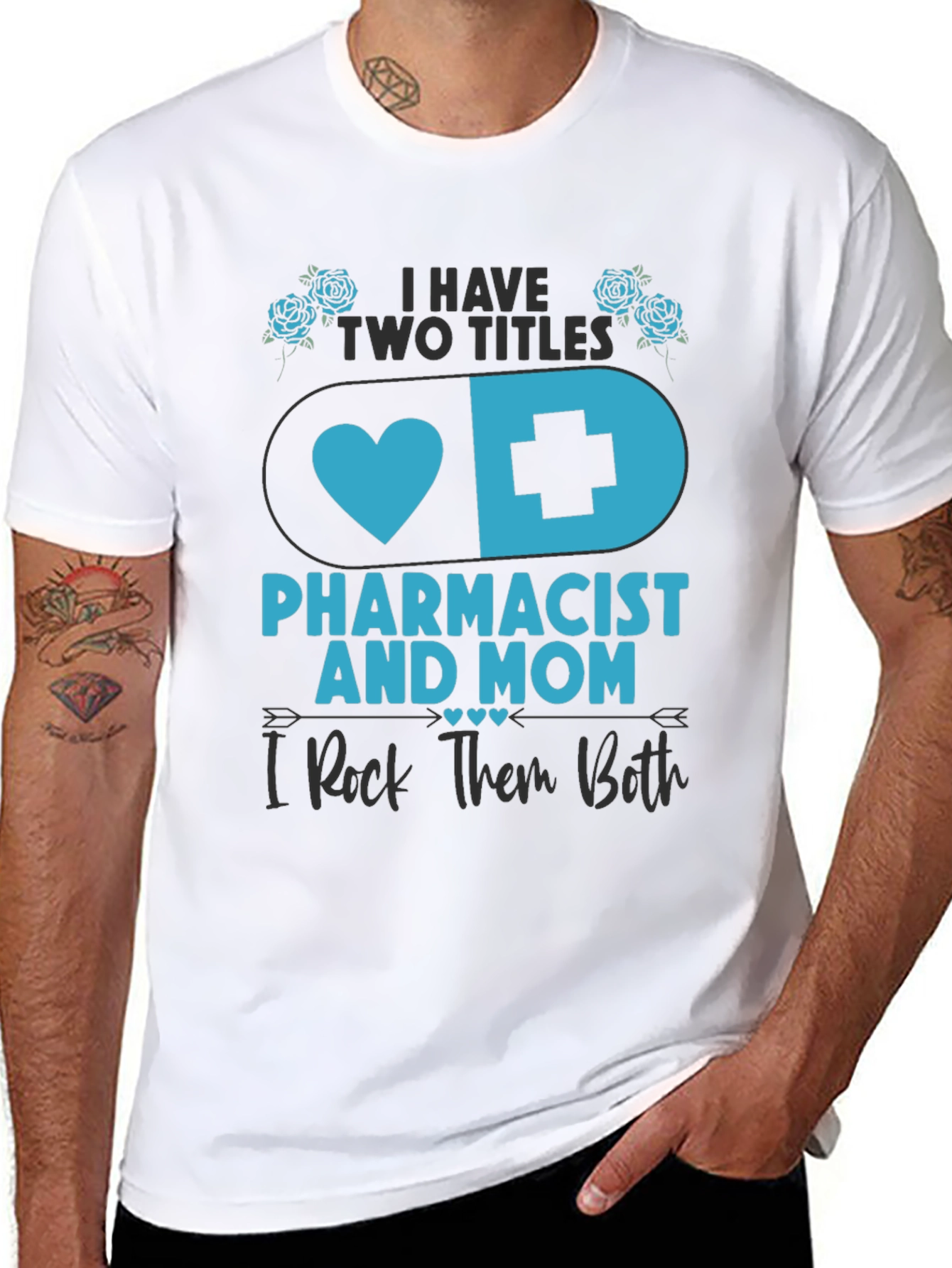 Black Pharmacist Mom T-Shirt - I Rock Them Both! view 8