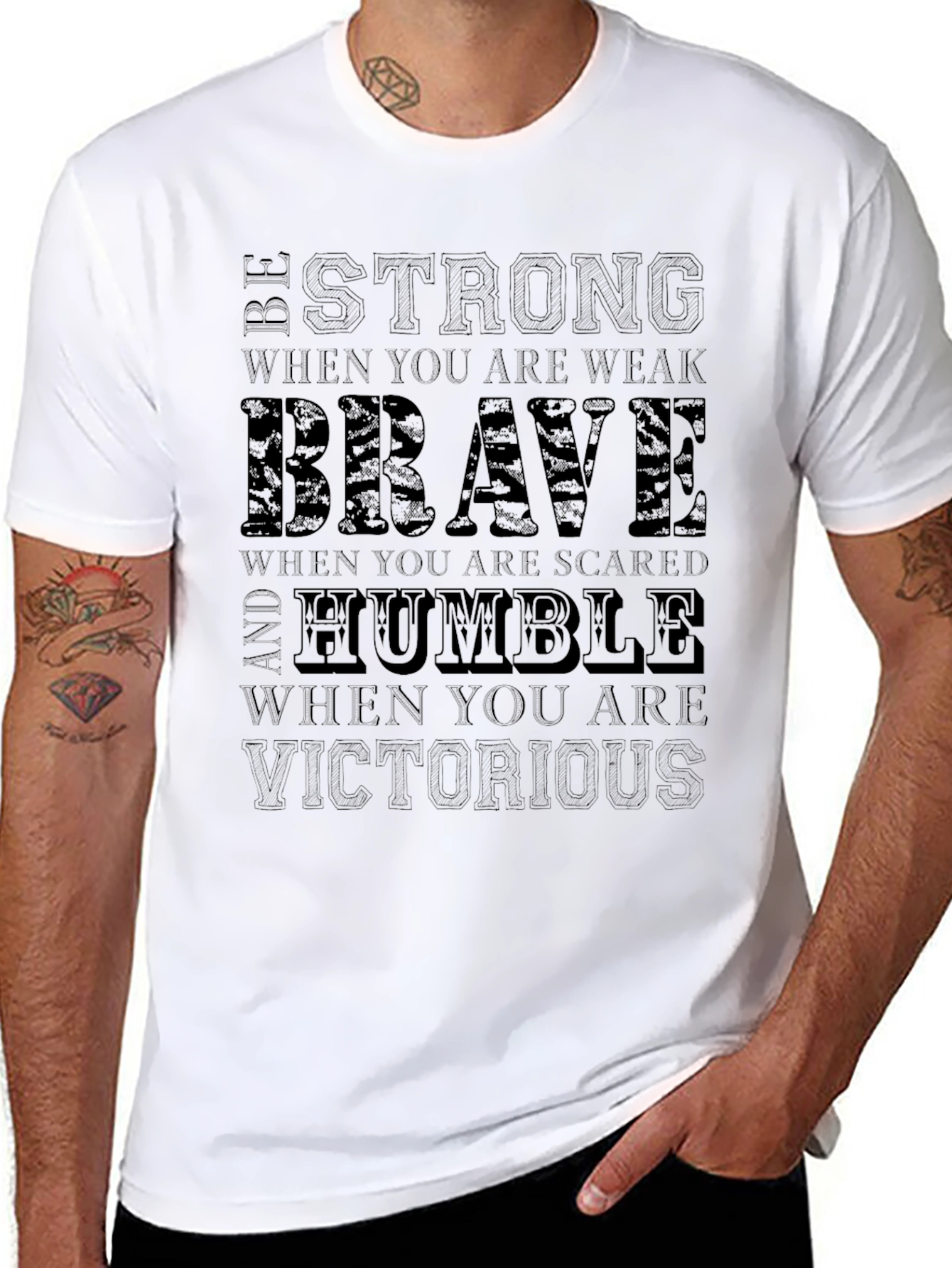 Black Be Strong, Brave, Humble T-Shirt view 8