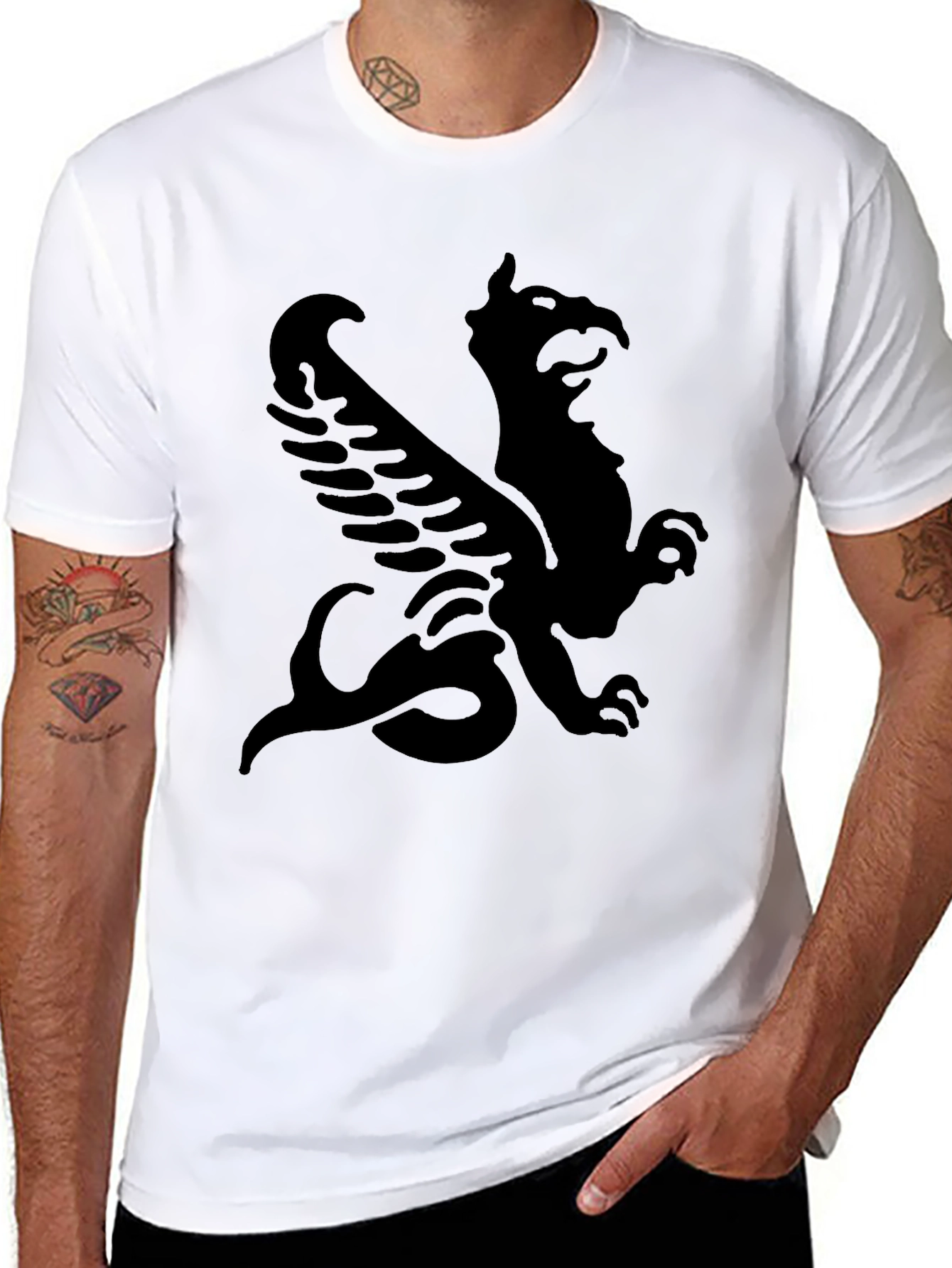 Black Mythical Griffin Black T-Shirt view 8