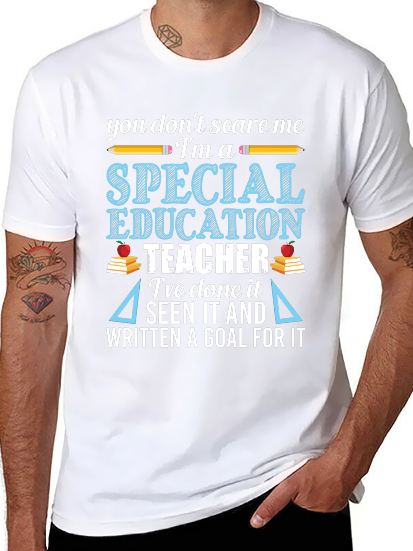 Black Special Education Teacher T-Shirt - Funny Teacher Gift view 8
