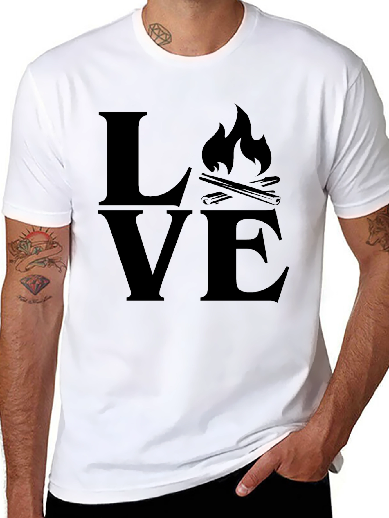 Black Love Camping Black T-Shirt view 8