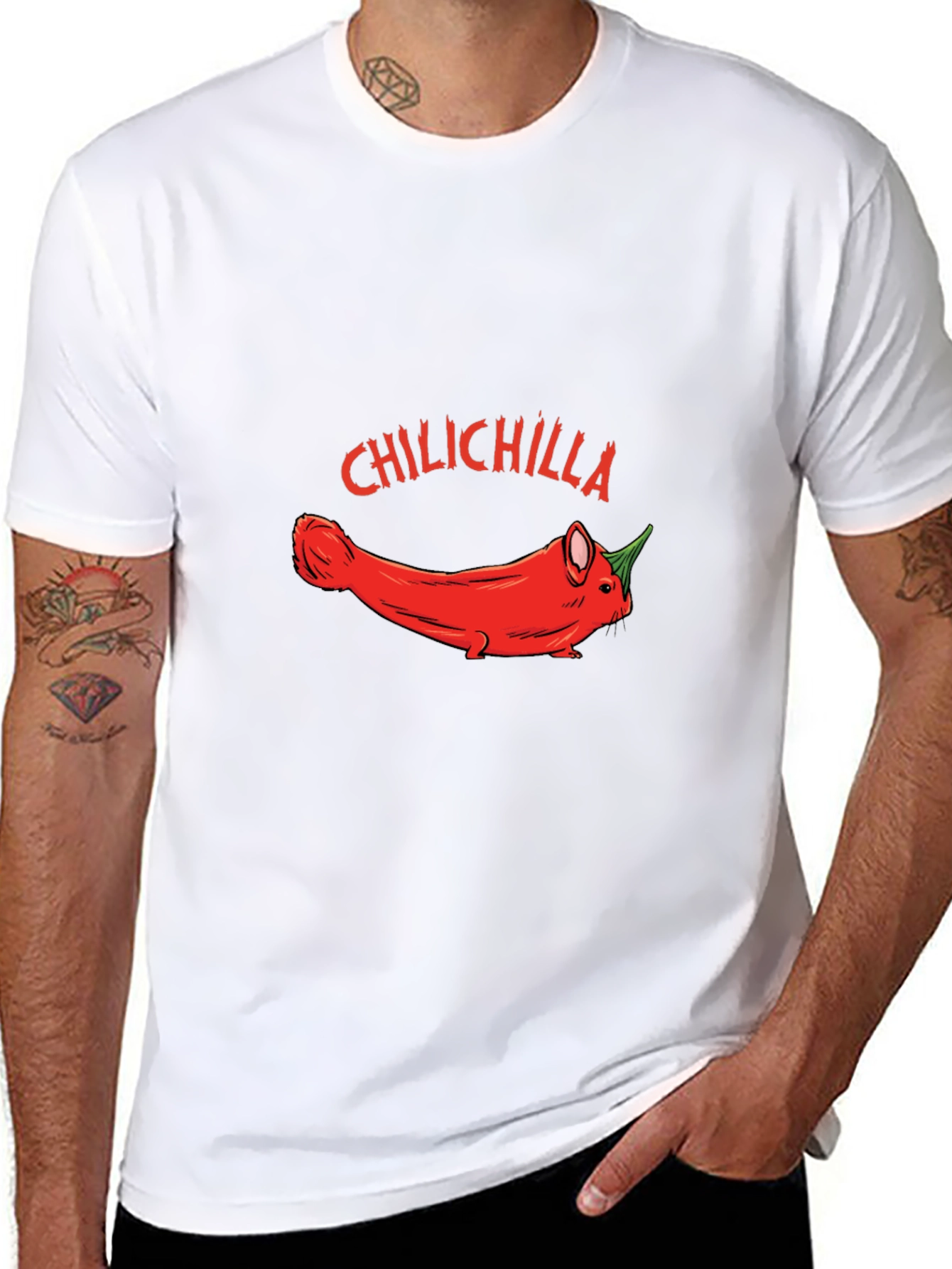 Black Chilichilla Funny Graphic T-Shirt view 8