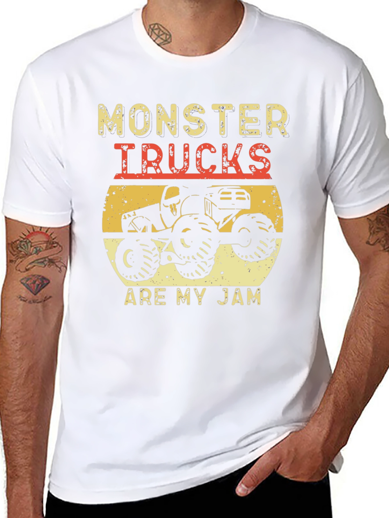 Black Monster Trucks Are My Jam T-Shirt view 8
