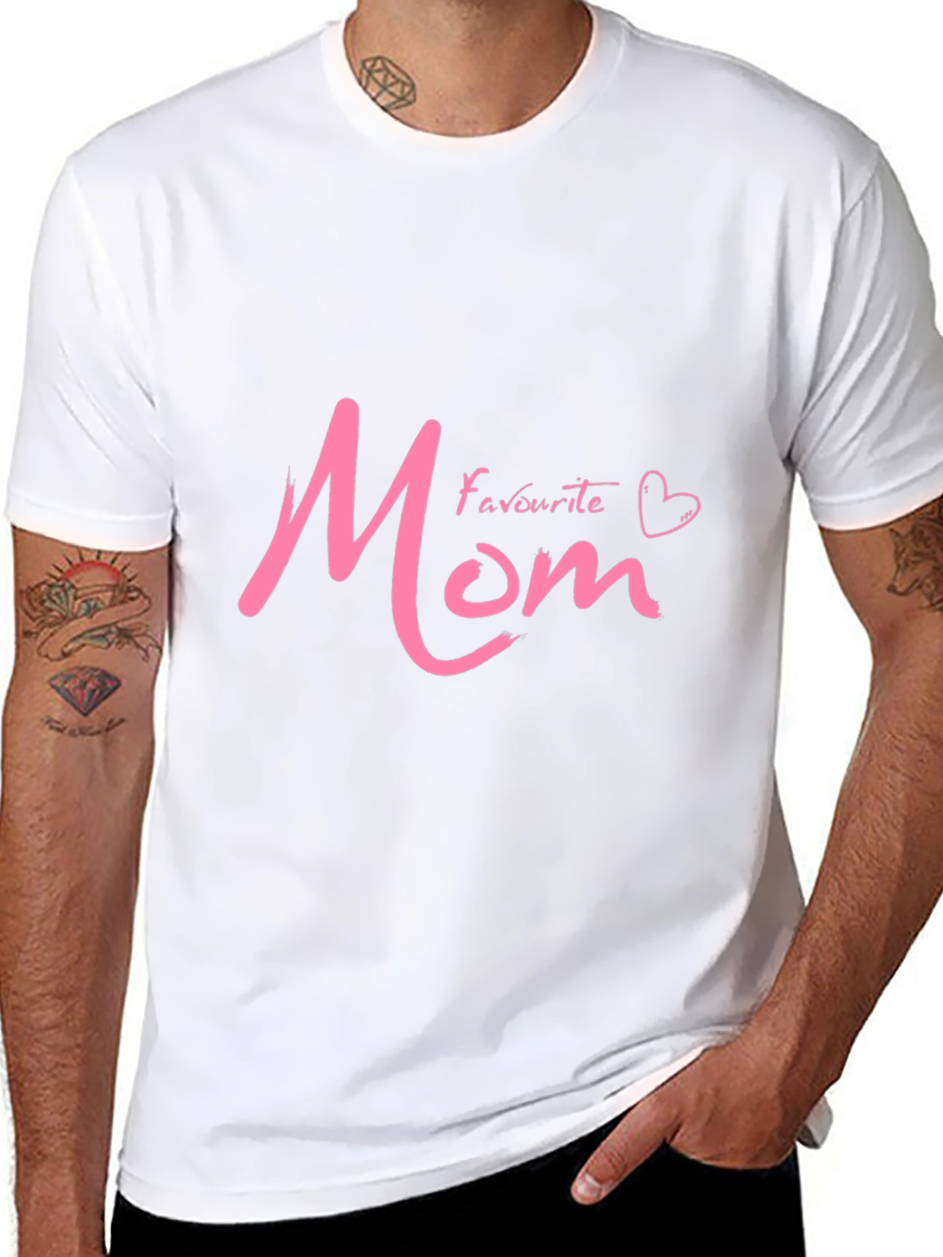 Black Favourite Mom Graphic T-Shirt - Black view 8