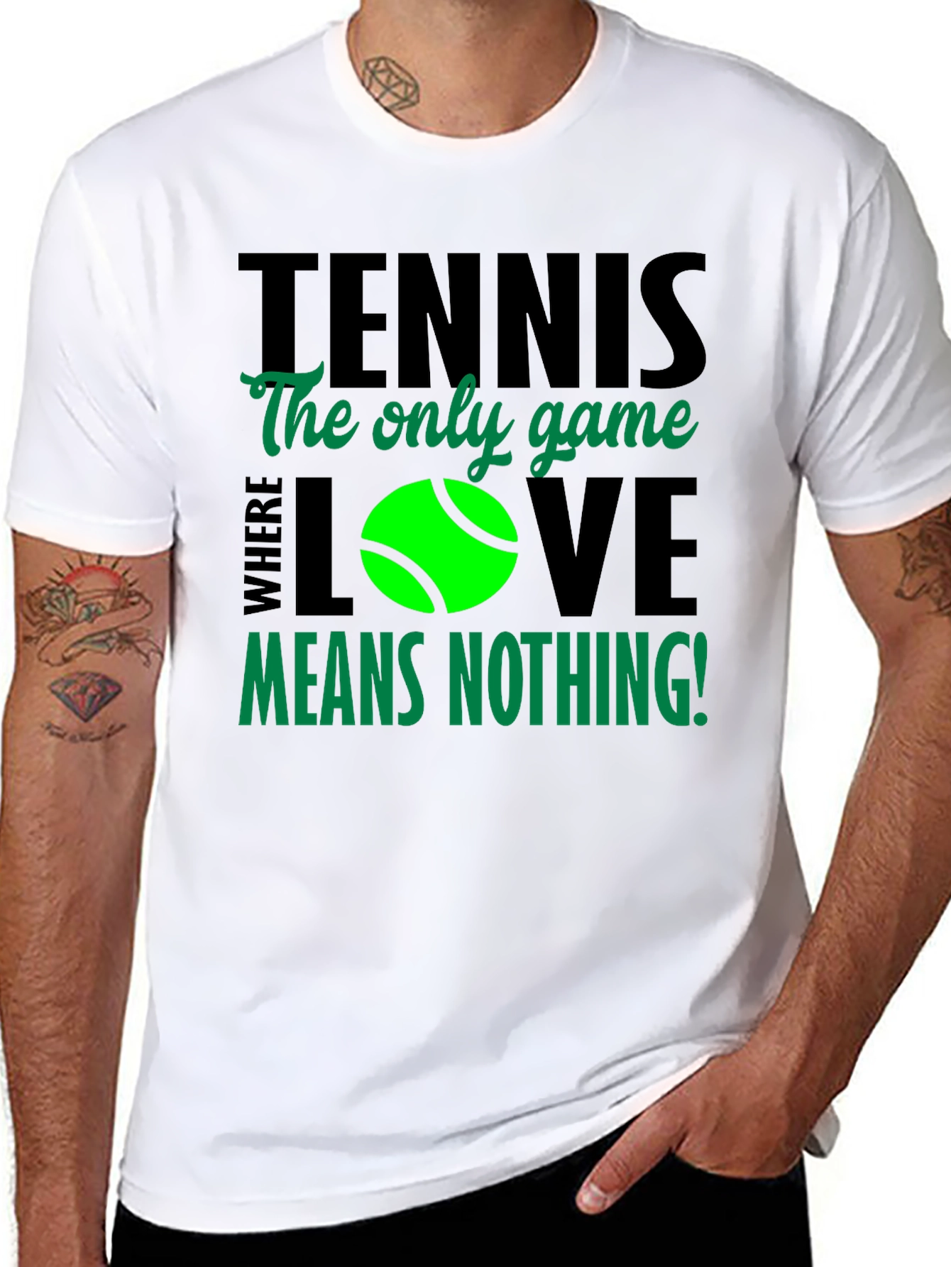 Black Tennis Love Means Nothing T-Shirt view 8