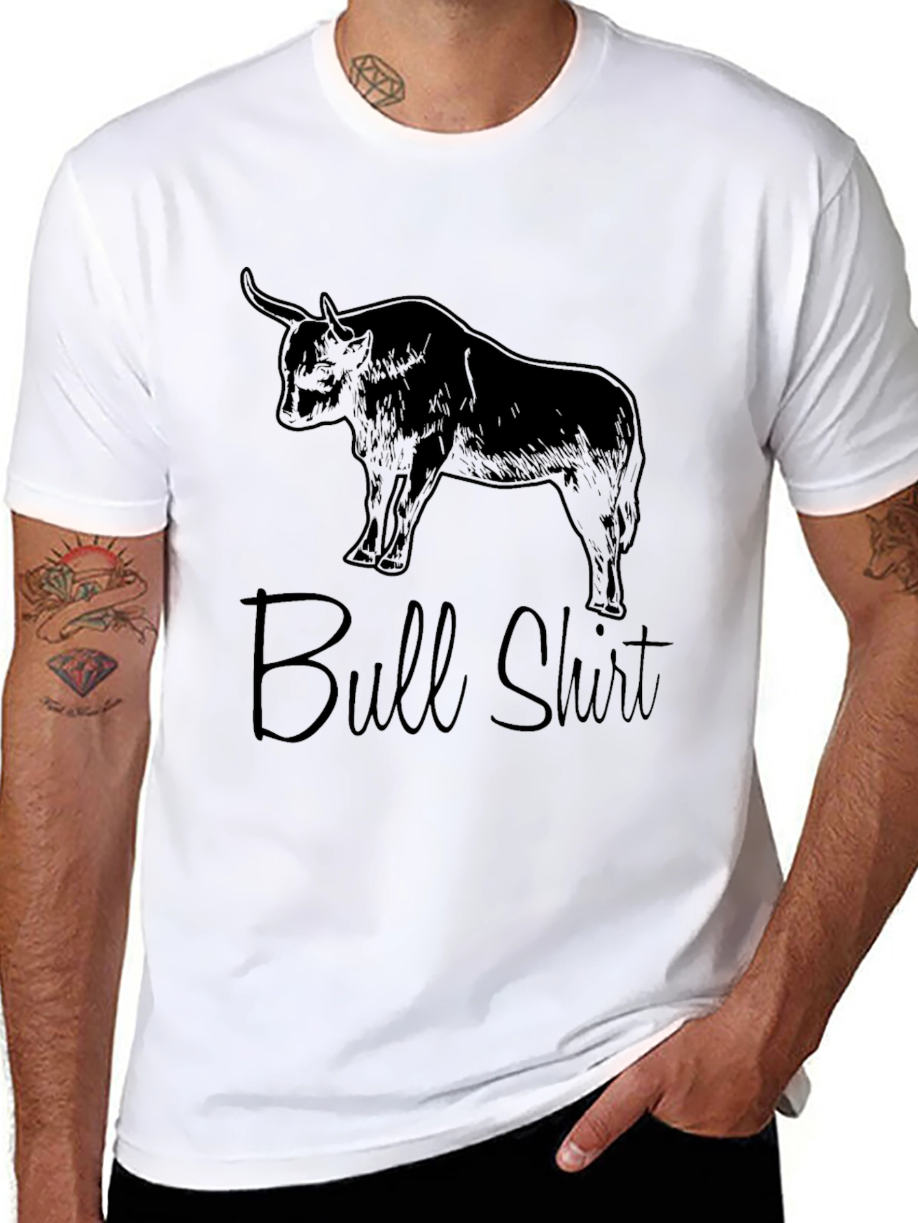 Black Bull Shirt - Men's Graphic Tee - Novelty T-Shirt view 8