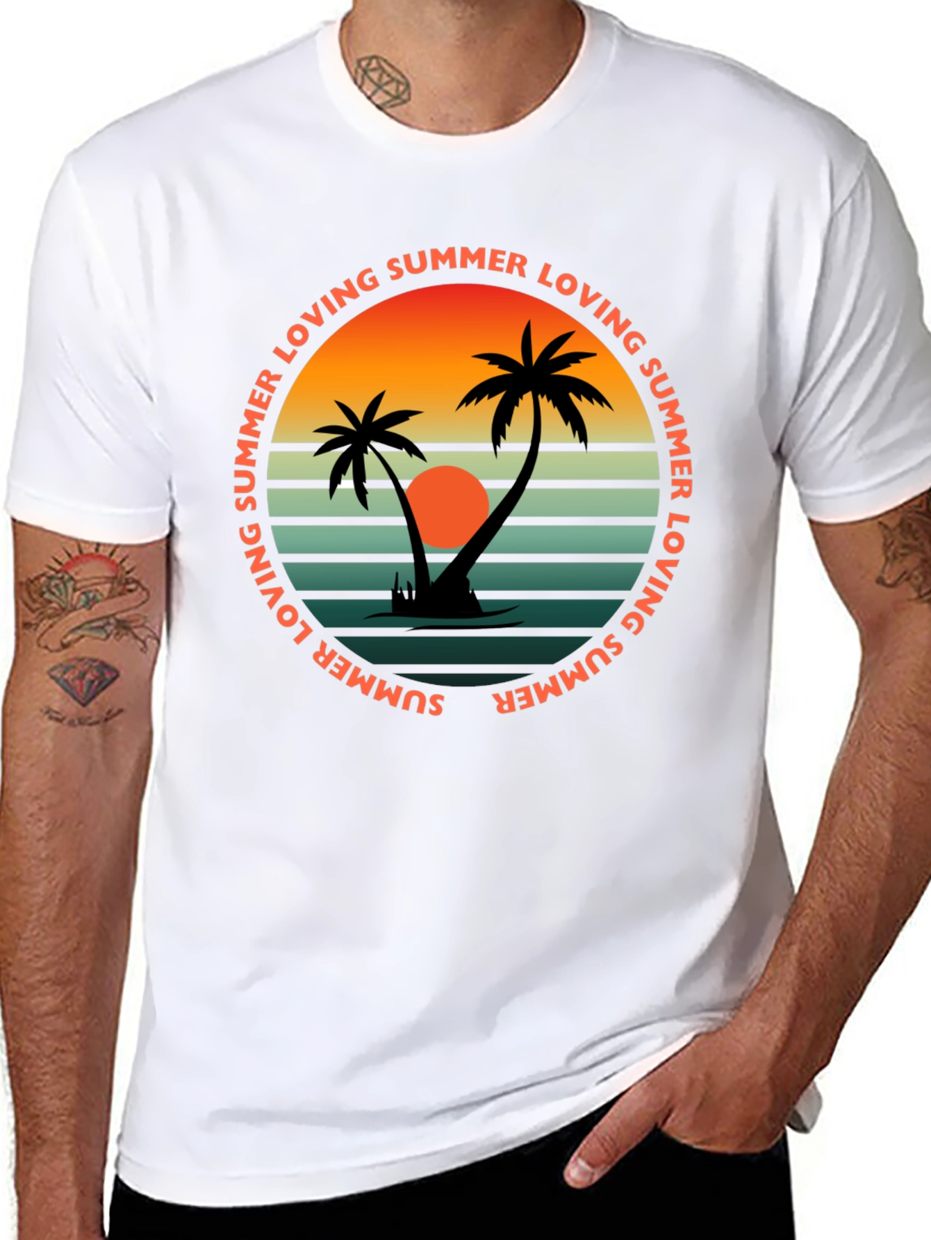 Black Summer Loving Graphic Tee - Retro Beach Vibes view 8