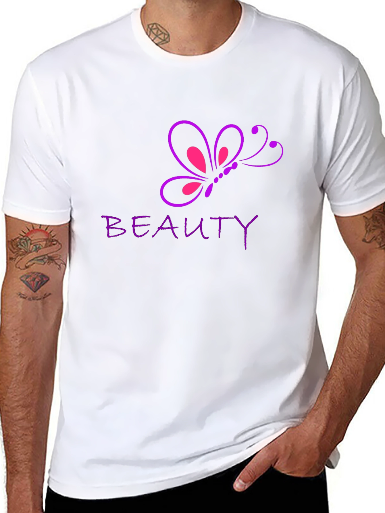Black Beauty Butterfly Graphic Tee - Stylish Casual Wear view 8