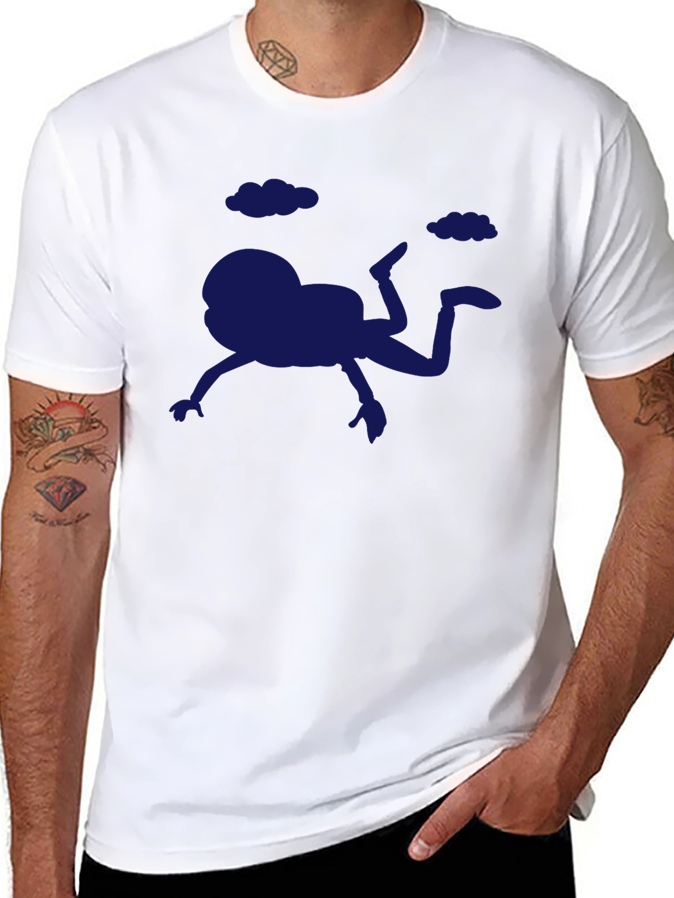 Black Funny Frog Falling T-Shirt - Quirky Graphic Tee view 8