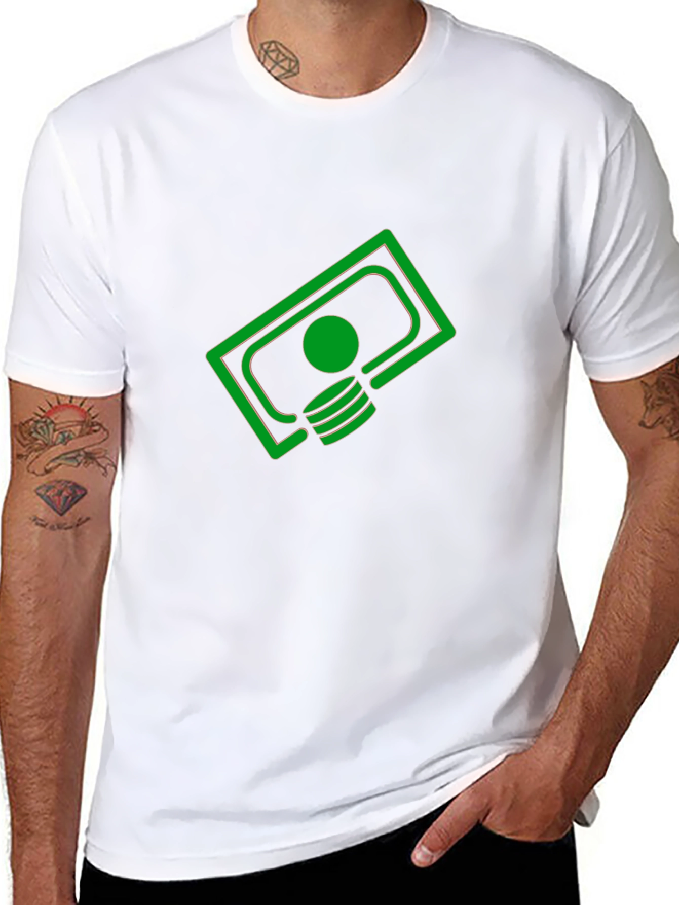 Black Money Graphic Tee - Cool Black T-Shirt view 8