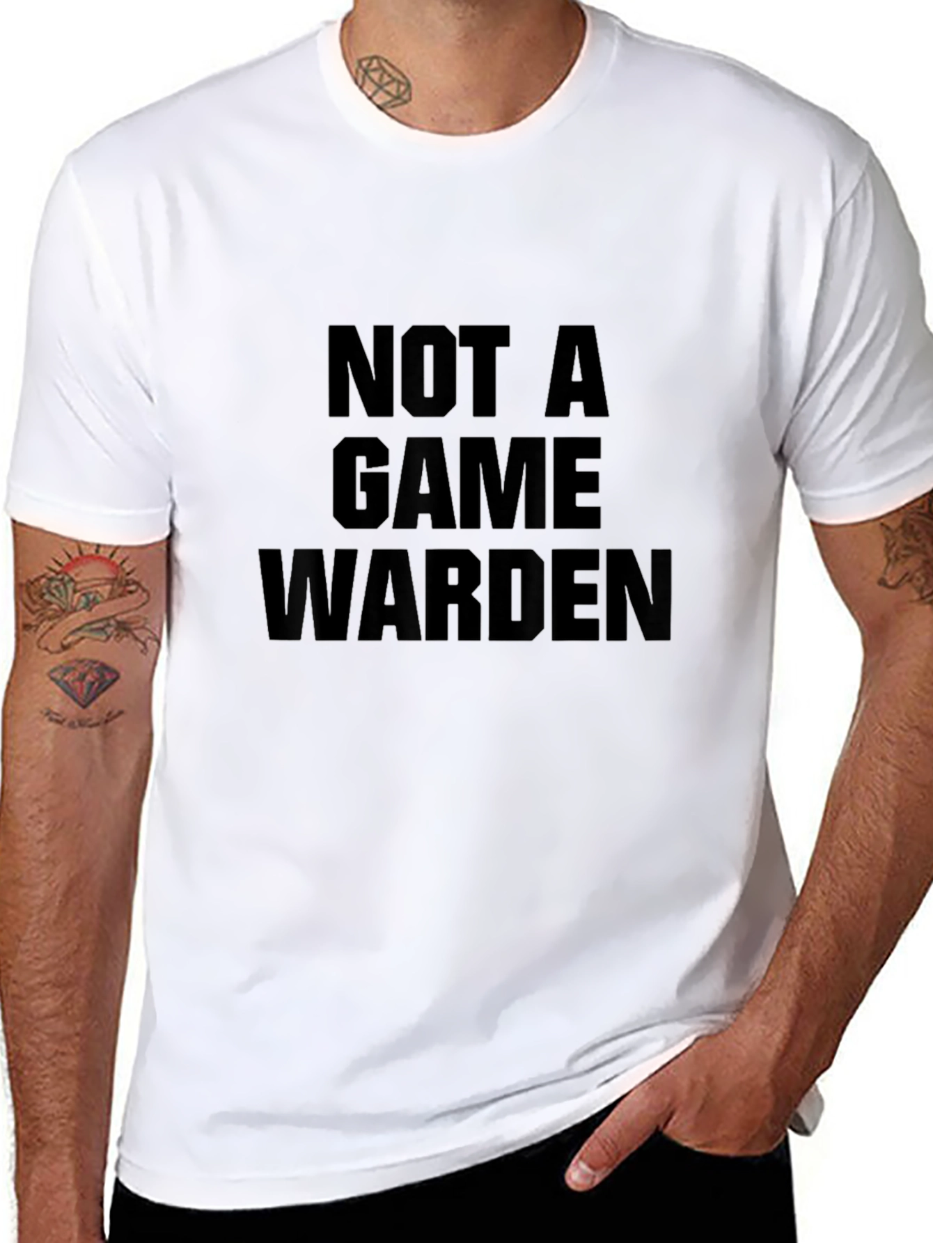 Black Not a Game Warden Black T-Shirt view 8