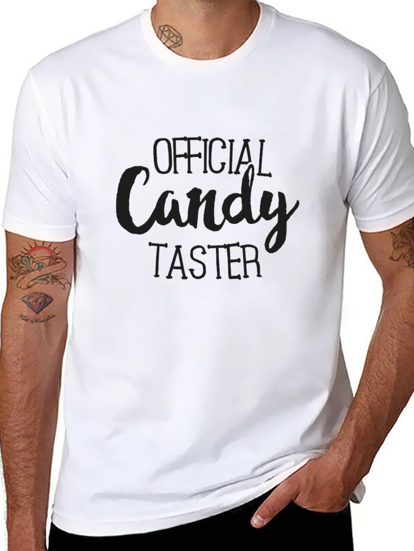 Black Official Candy Taster Black Graphic Tee view 8