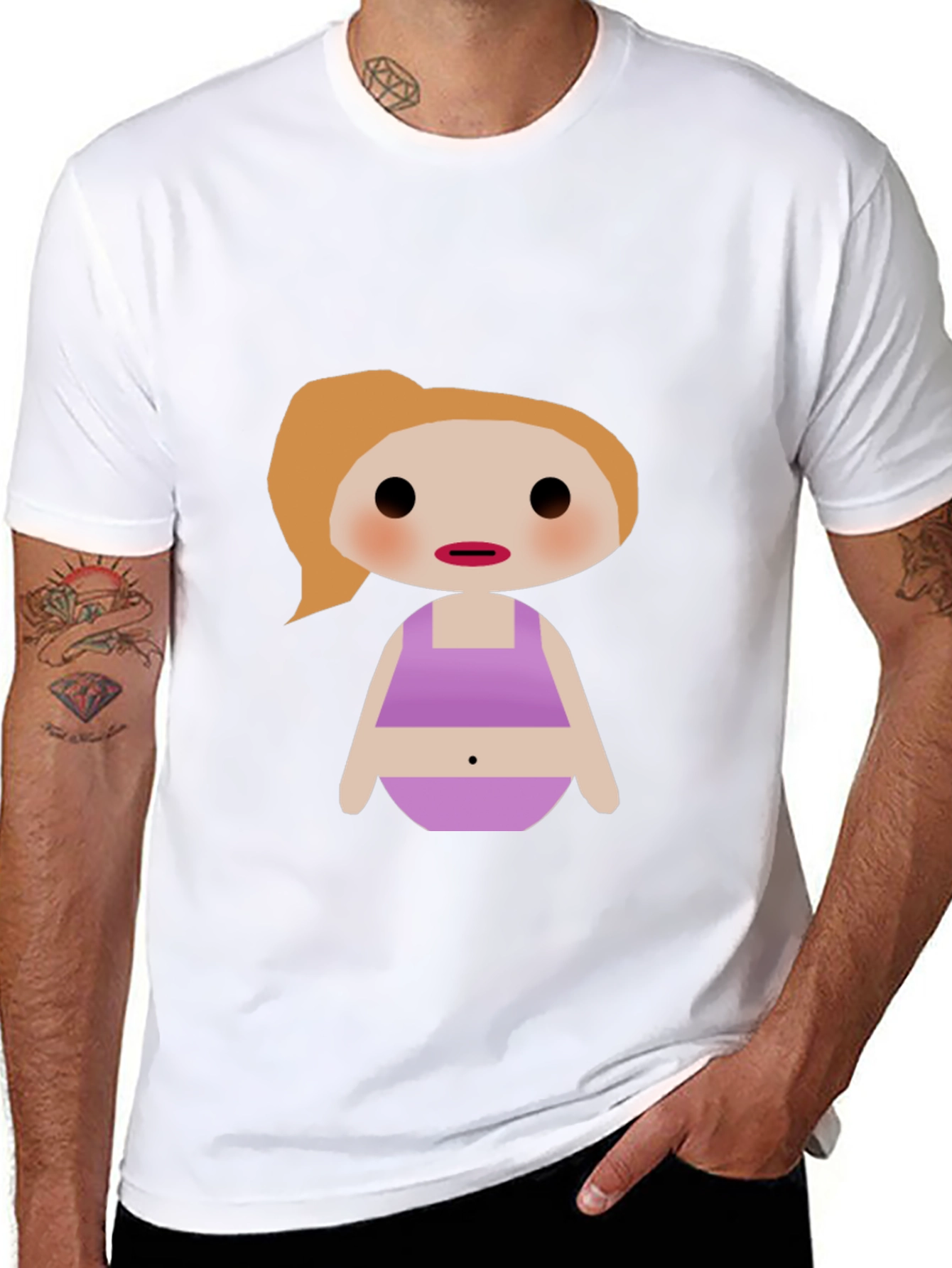 Black Cartoon Character Graphic Tee - Black view 8