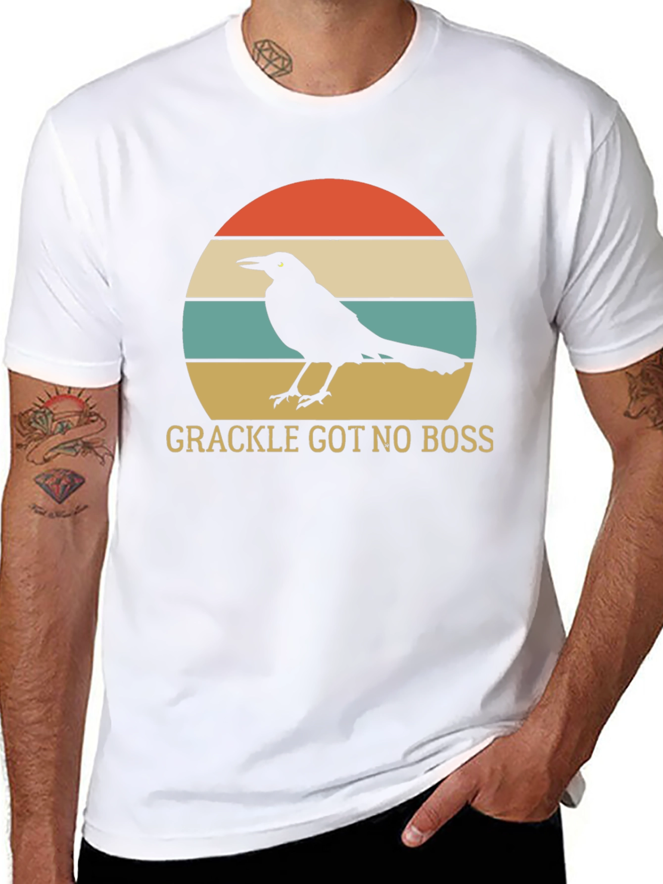 Black Grackle Got No Boss Graphic T-Shirt view 8