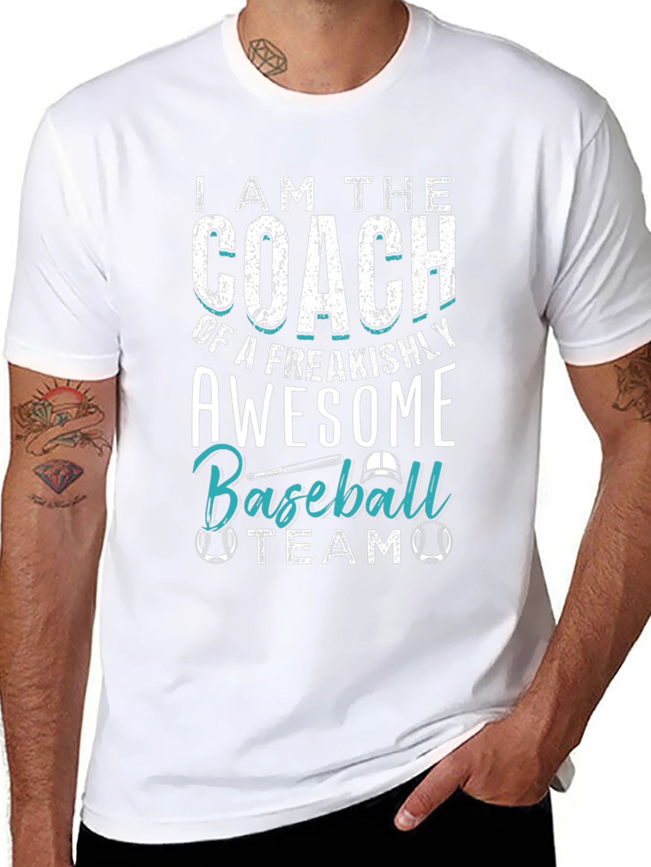 Black Awesome Baseball Coach T-Shirt view 8