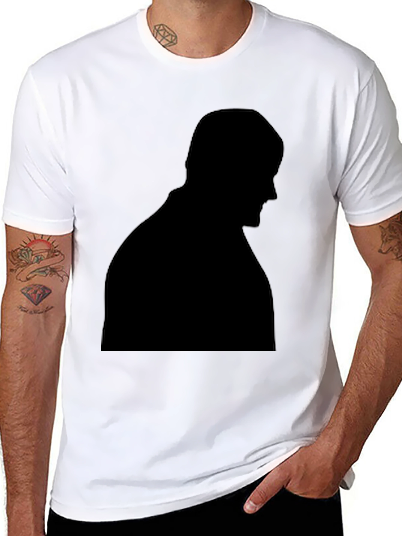 Black Silhouette Graphic Tee - Mens Black T-Shirt view 8