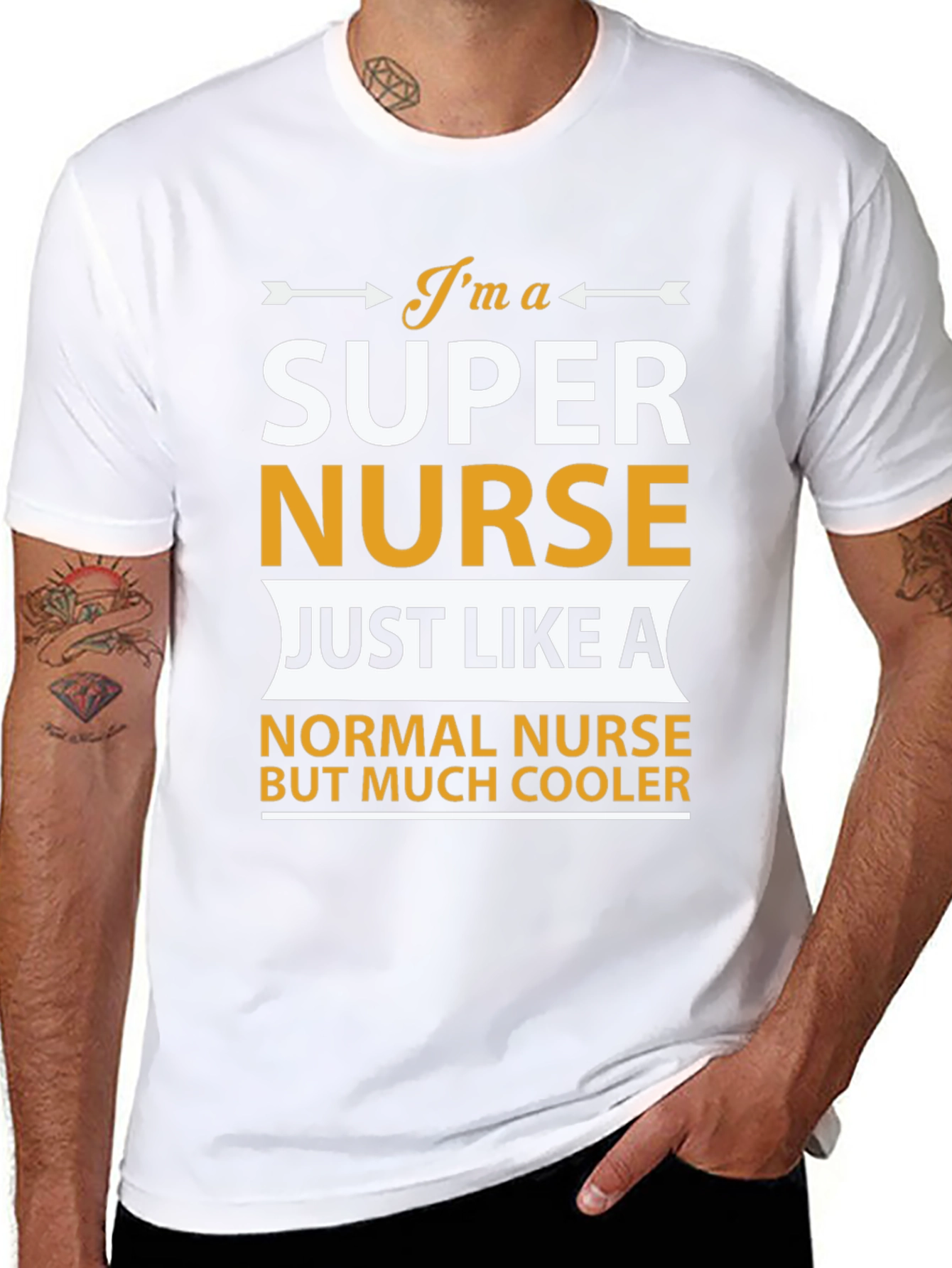 Black Super Nurse T-Shirt - Cool Nurse Apparel view 8
