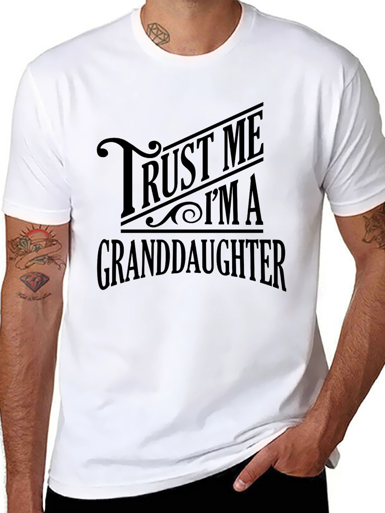 Black Trust Me I'm A Granddaughter T-Shirt view 8