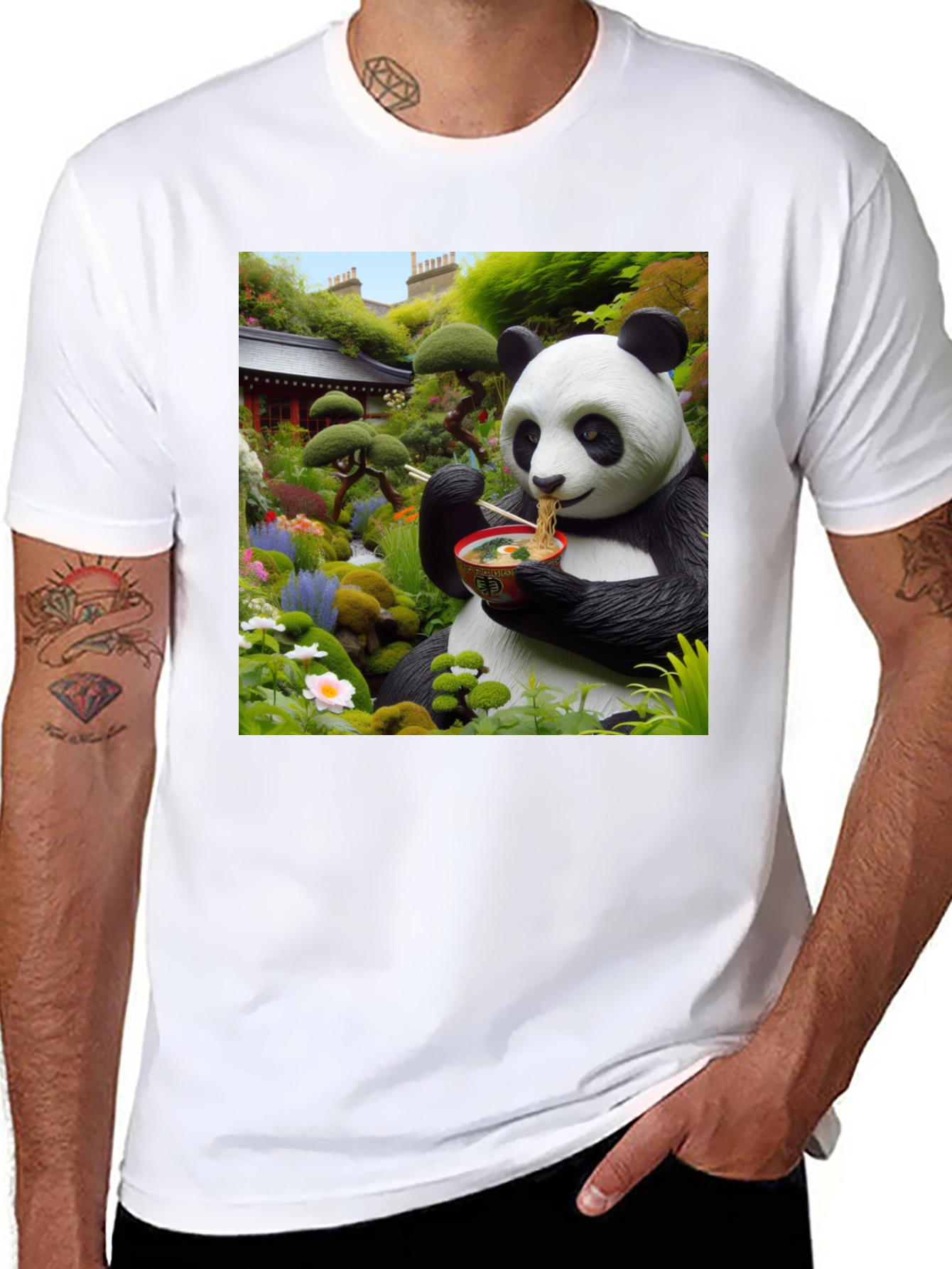Black Panda Ramen T-Shirt view 8