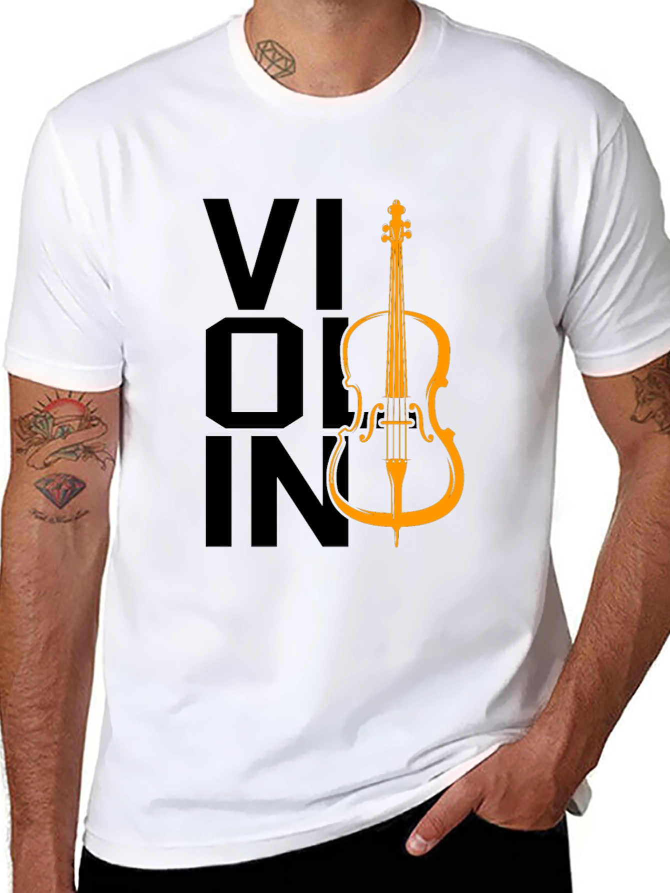 Black Violin Graphic Tee - Classic Music Lover T-Shirt view 8