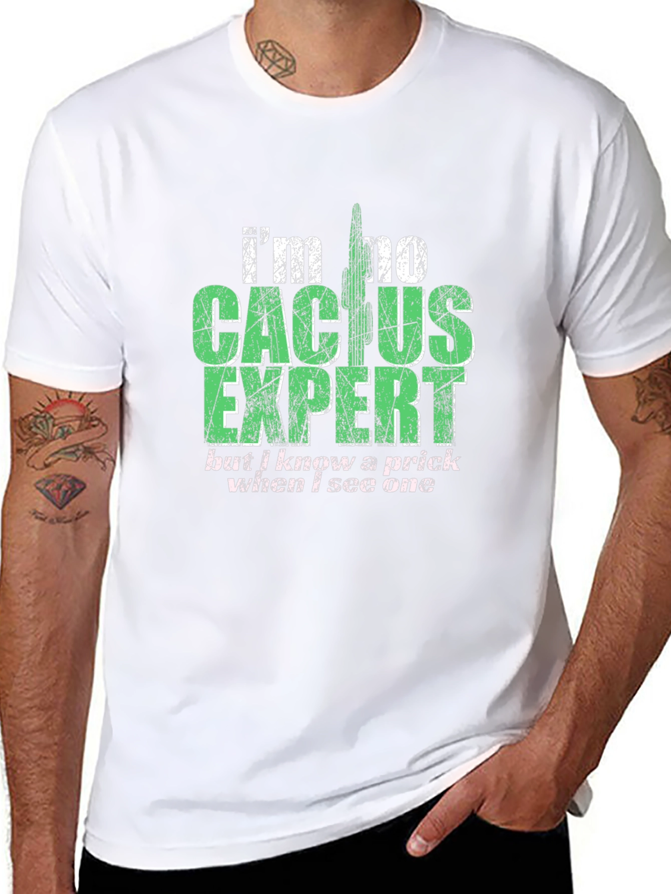 Black Cactus Expert Graphic T-Shirt - Funny Sarcastic Tee view 8
