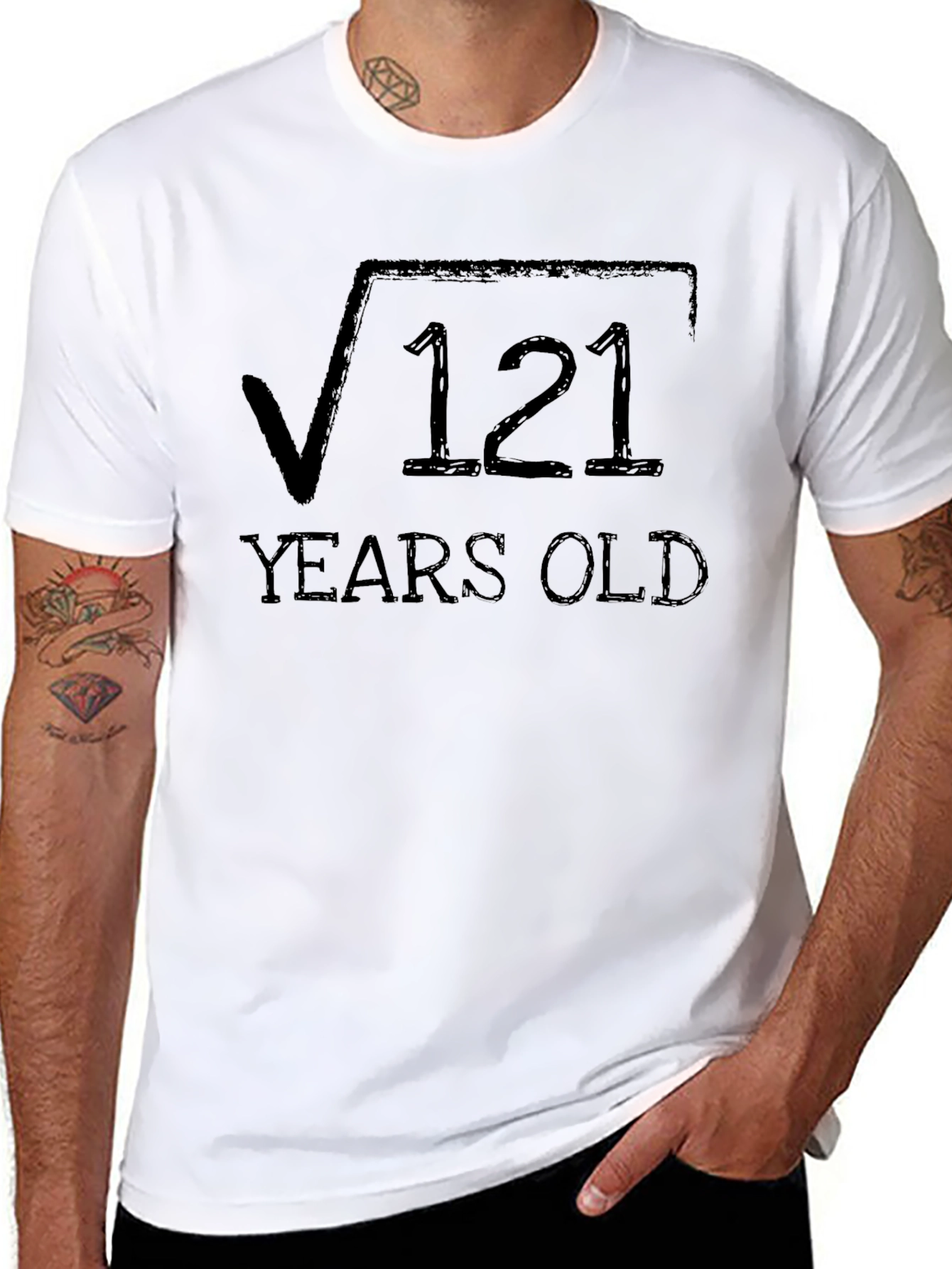 Black Funny 11th Birthday T-Shirt, Square Root 121 Years Old Tee view 8