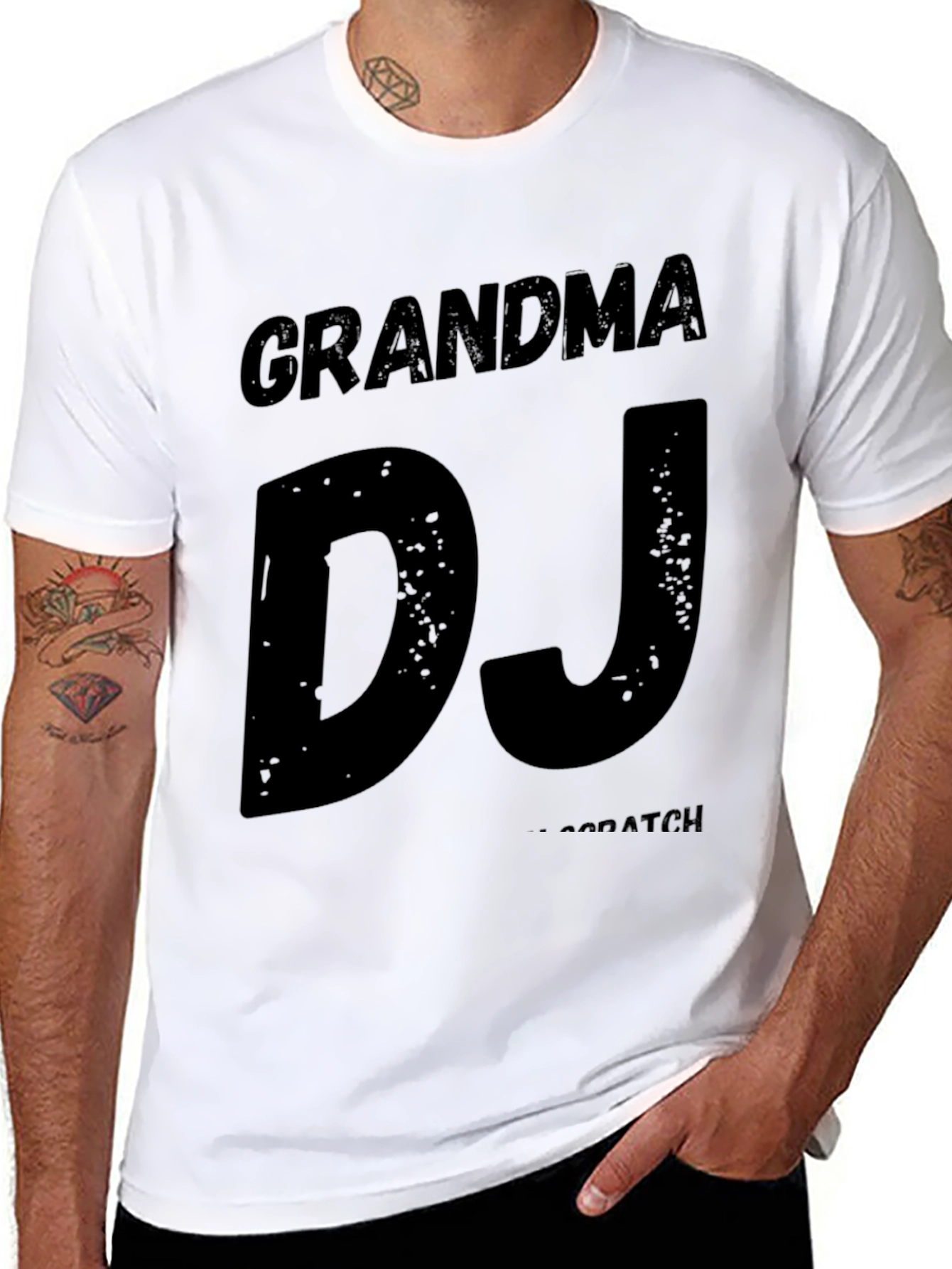 Black Grandma DJ T-Shirt - Cool Graphic Tee view 8